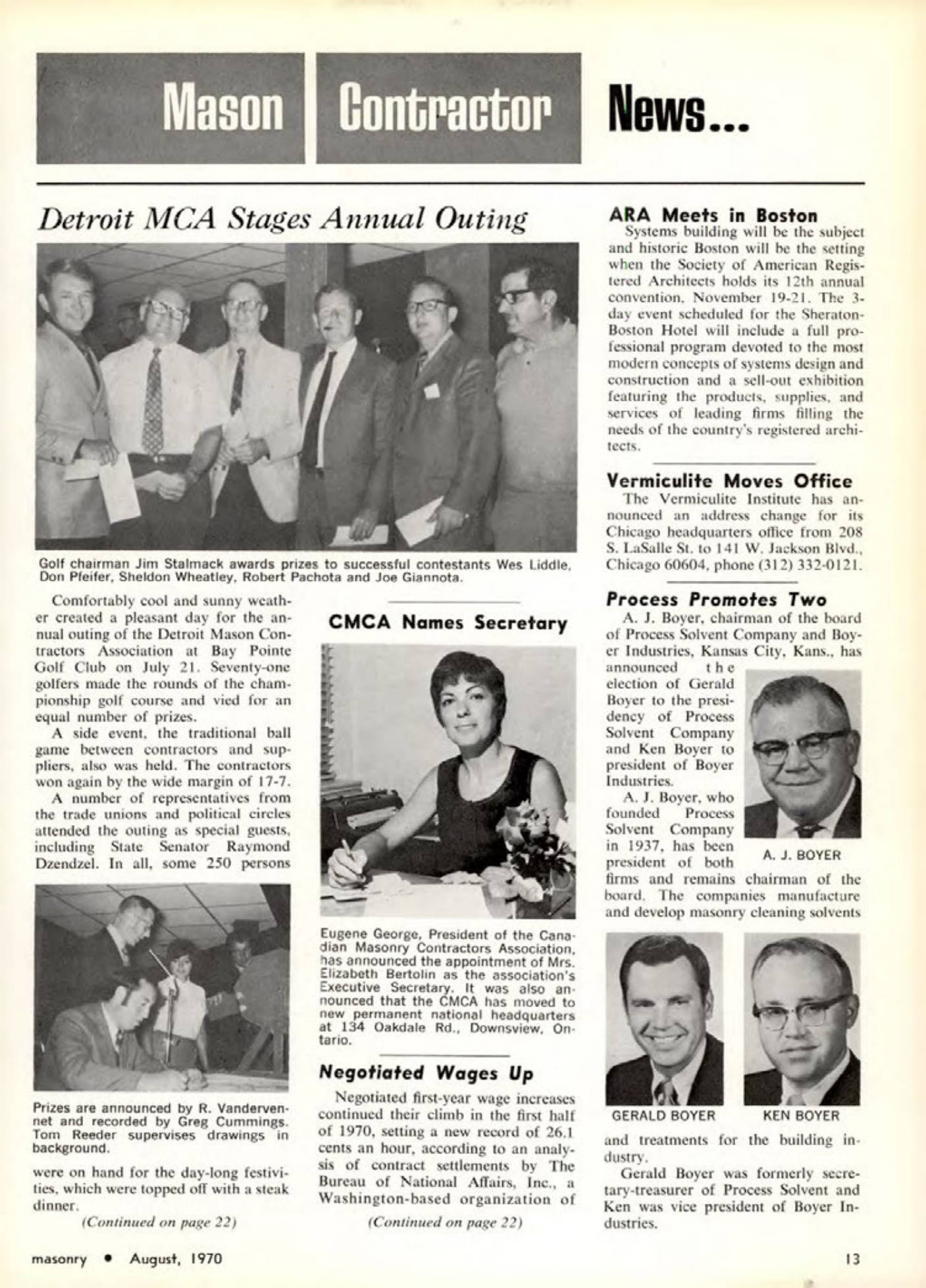 Masonry Magazine August 1970 Page. 13