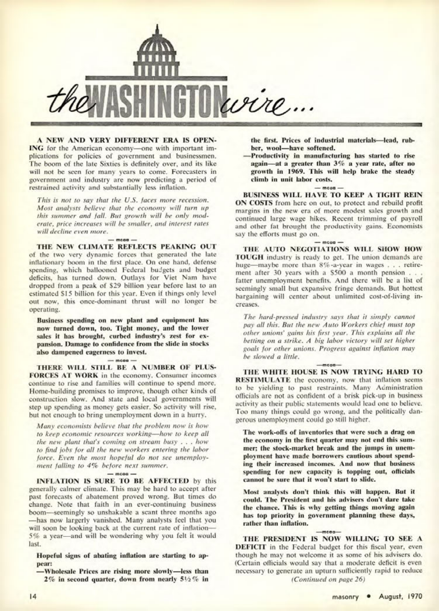 Masonry Magazine August 1970 Page. 14