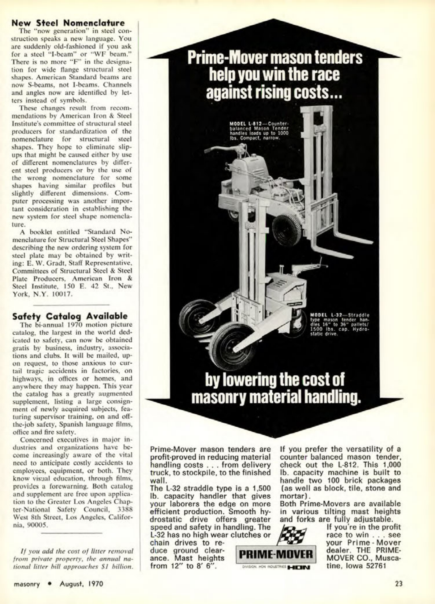 Masonry Magazine August 1970 Page. 23