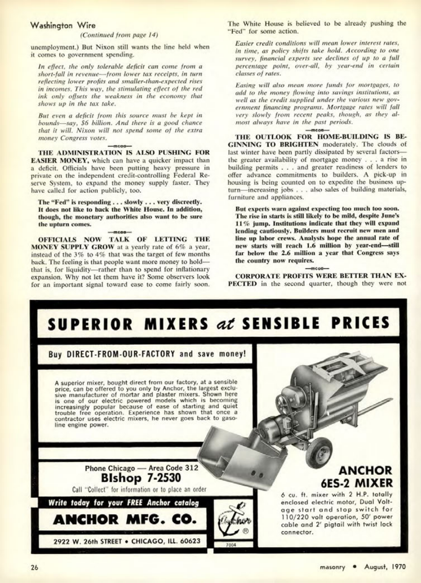 Masonry Magazine August 1970 Page. 26