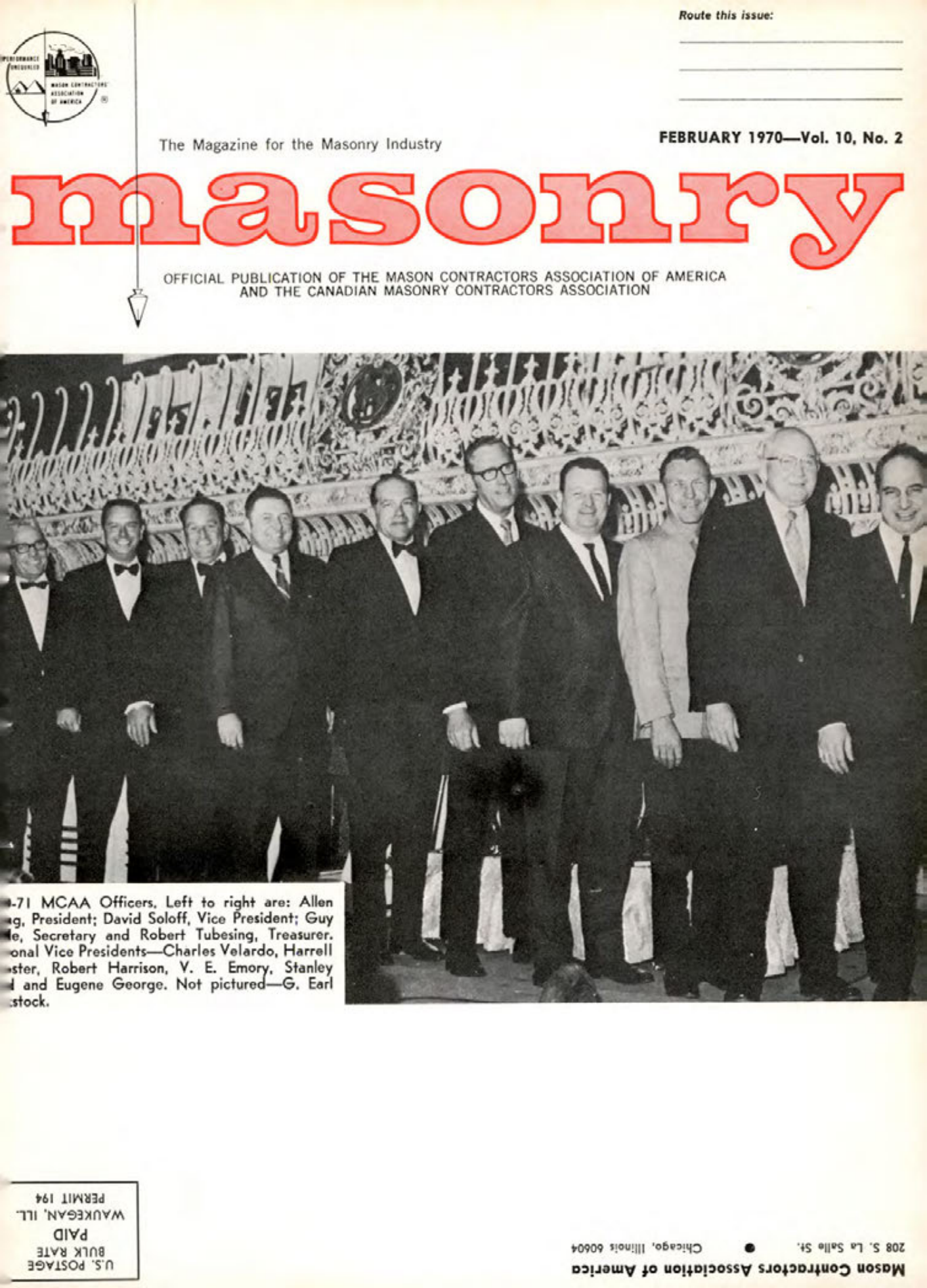 Masonry Magazine February 1970 Page. 1