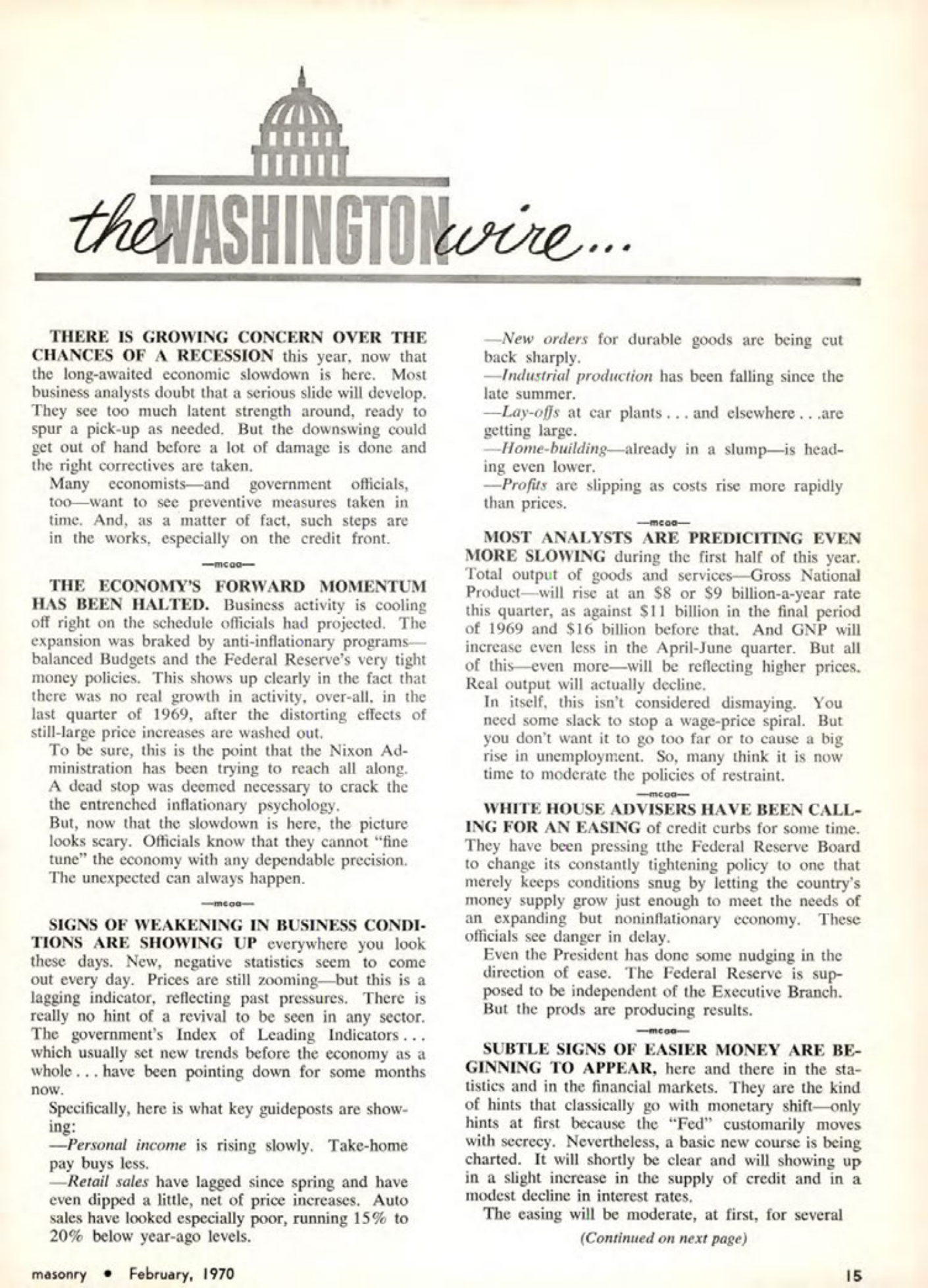 Masonry Magazine February 1970 Page. 15