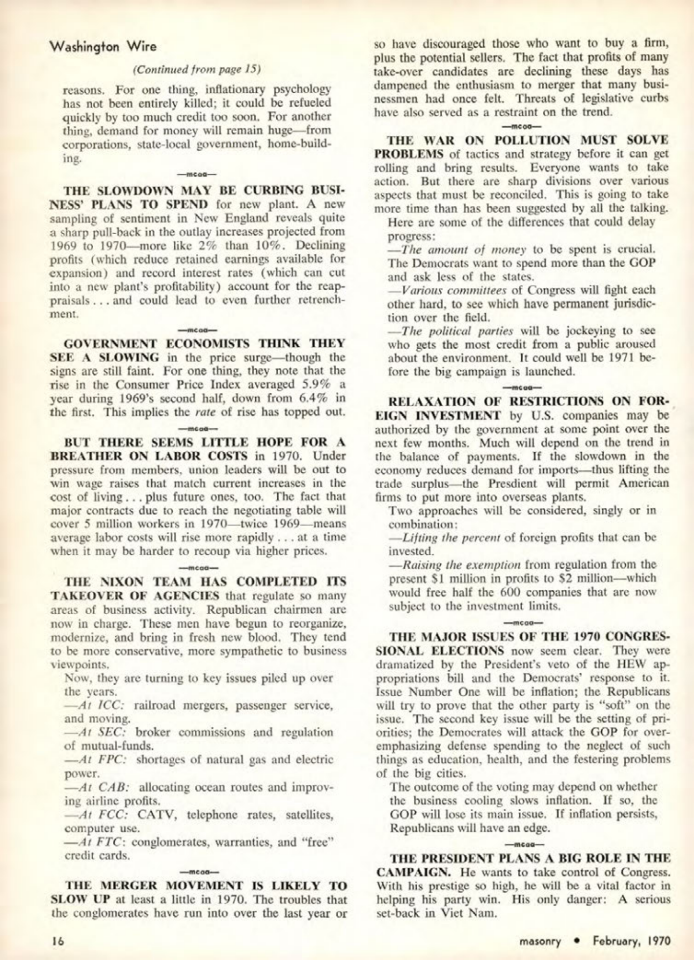 Masonry Magazine February 1970 Page. 16