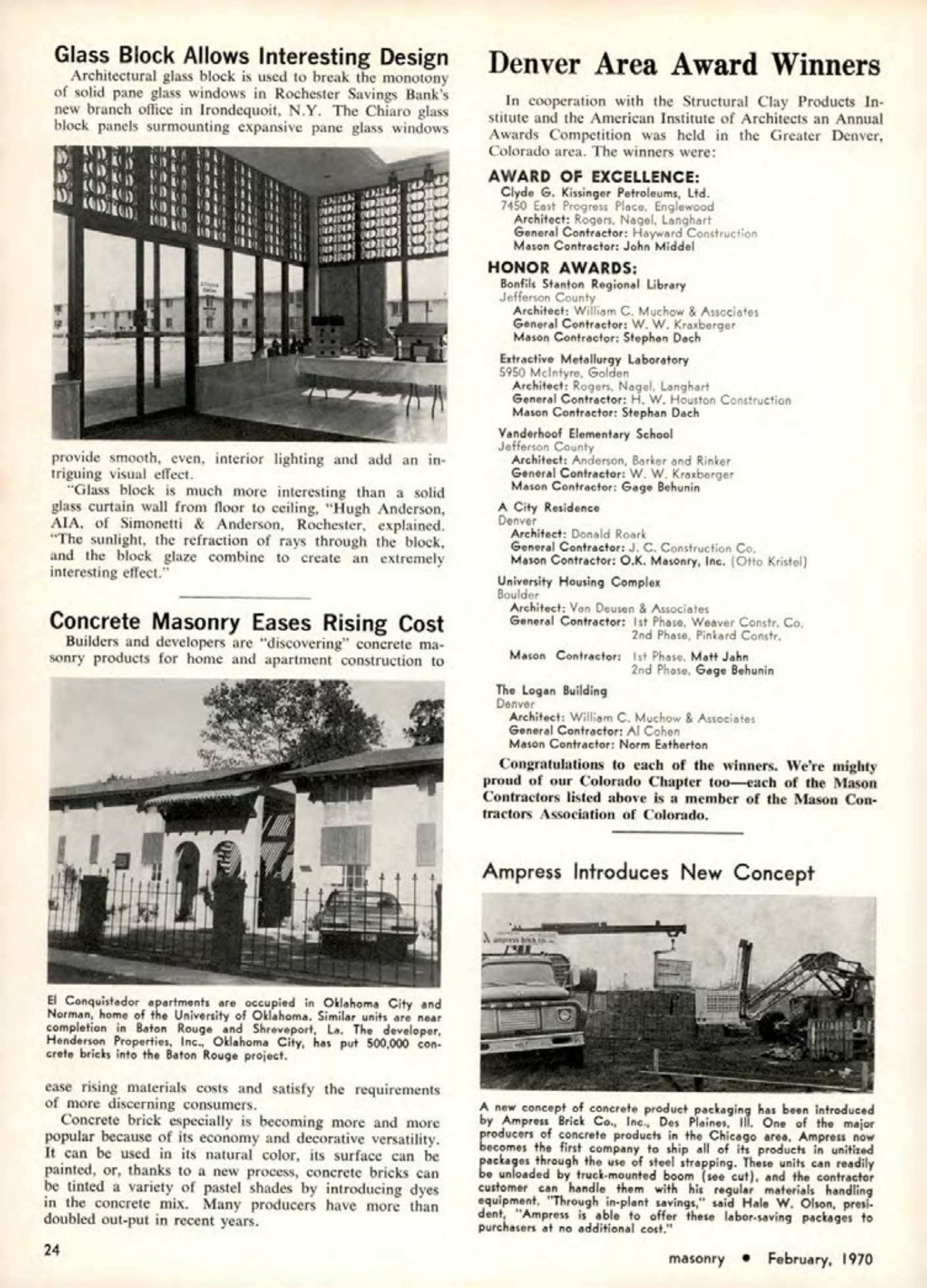 Masonry Magazine February 1970 Page. 24