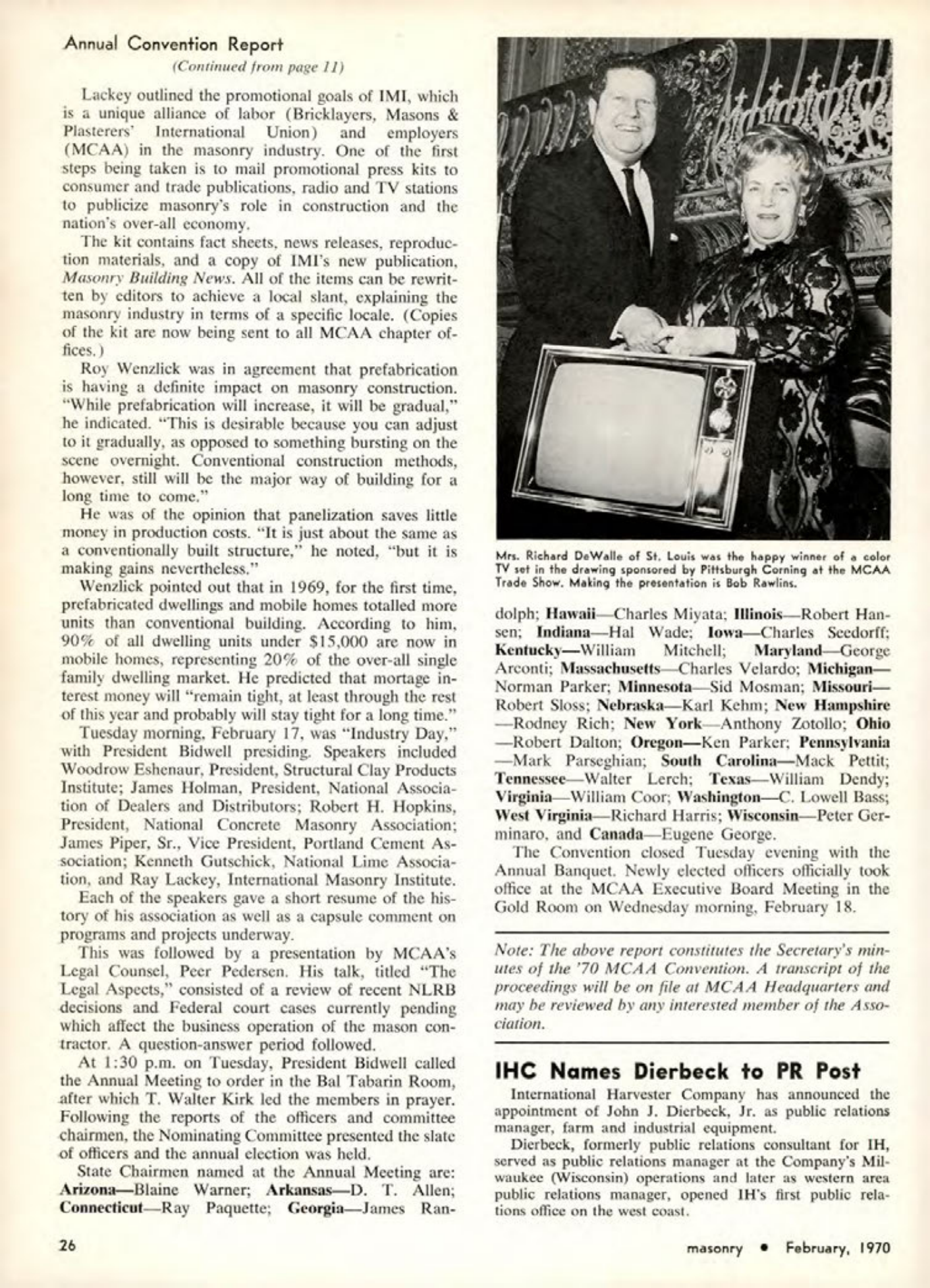 Masonry Magazine February 1970 Page. 26