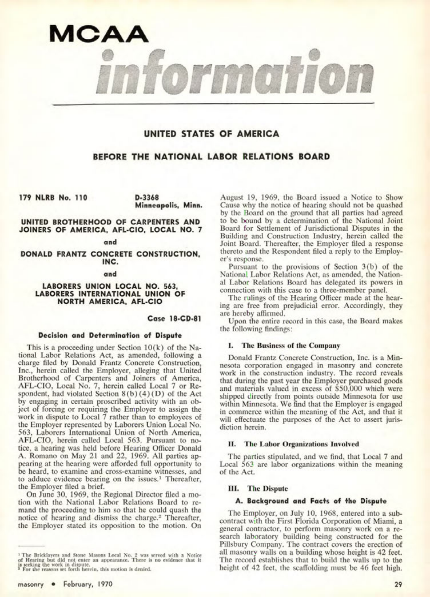 Masonry Magazine February 1970 Page. 29