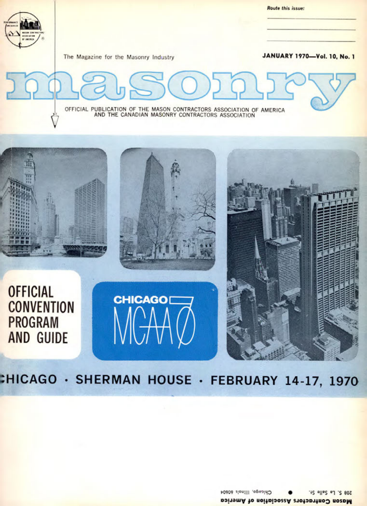 Masonry Magazine January 1970 Page. 1