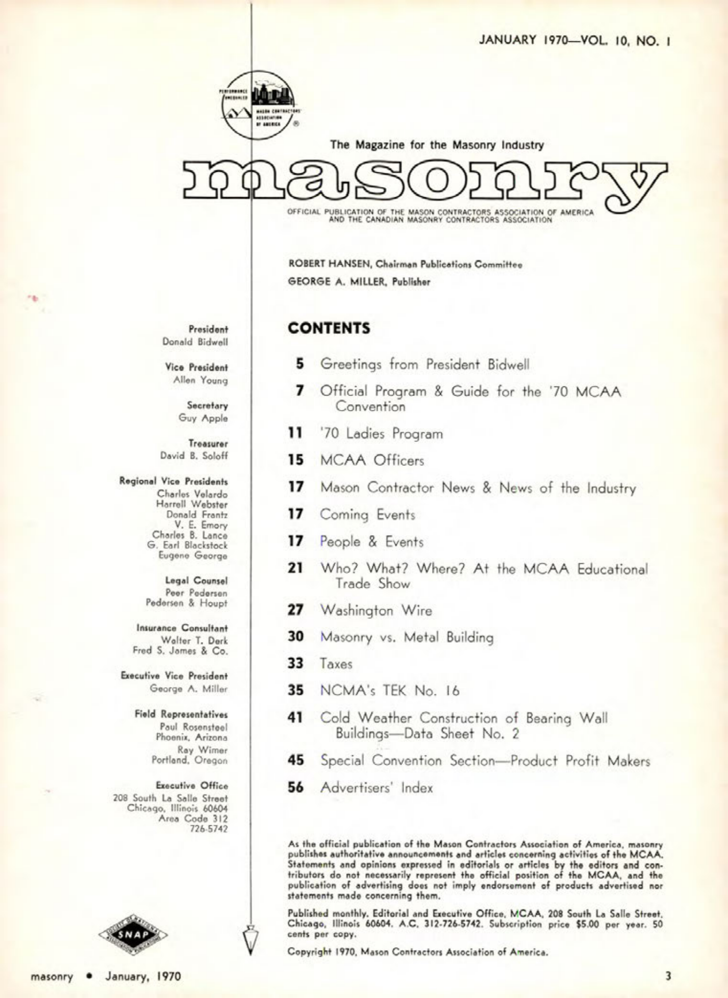 Masonry Magazine January 1970 Page. 3