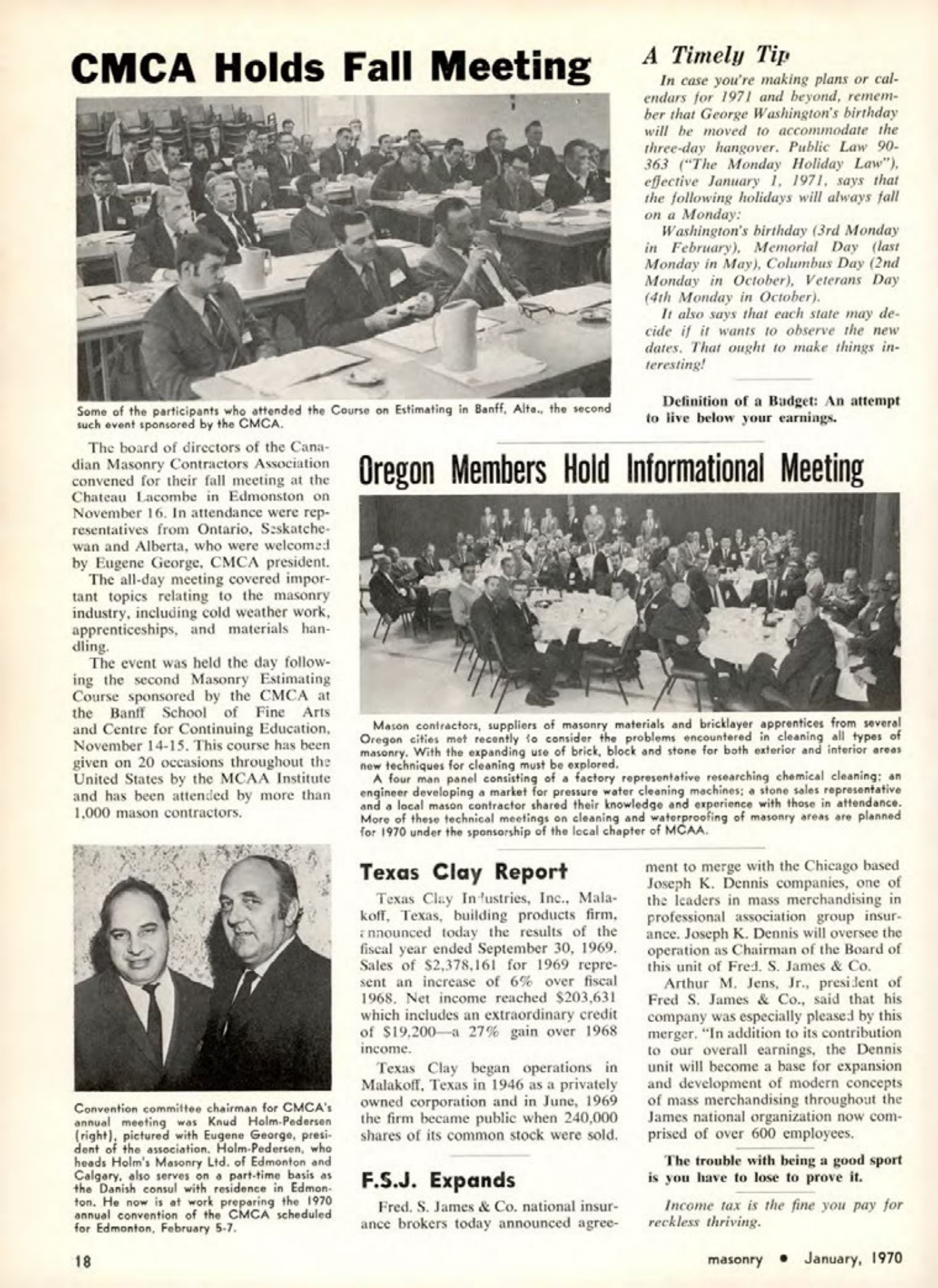 Masonry Magazine January 1970 Page.18