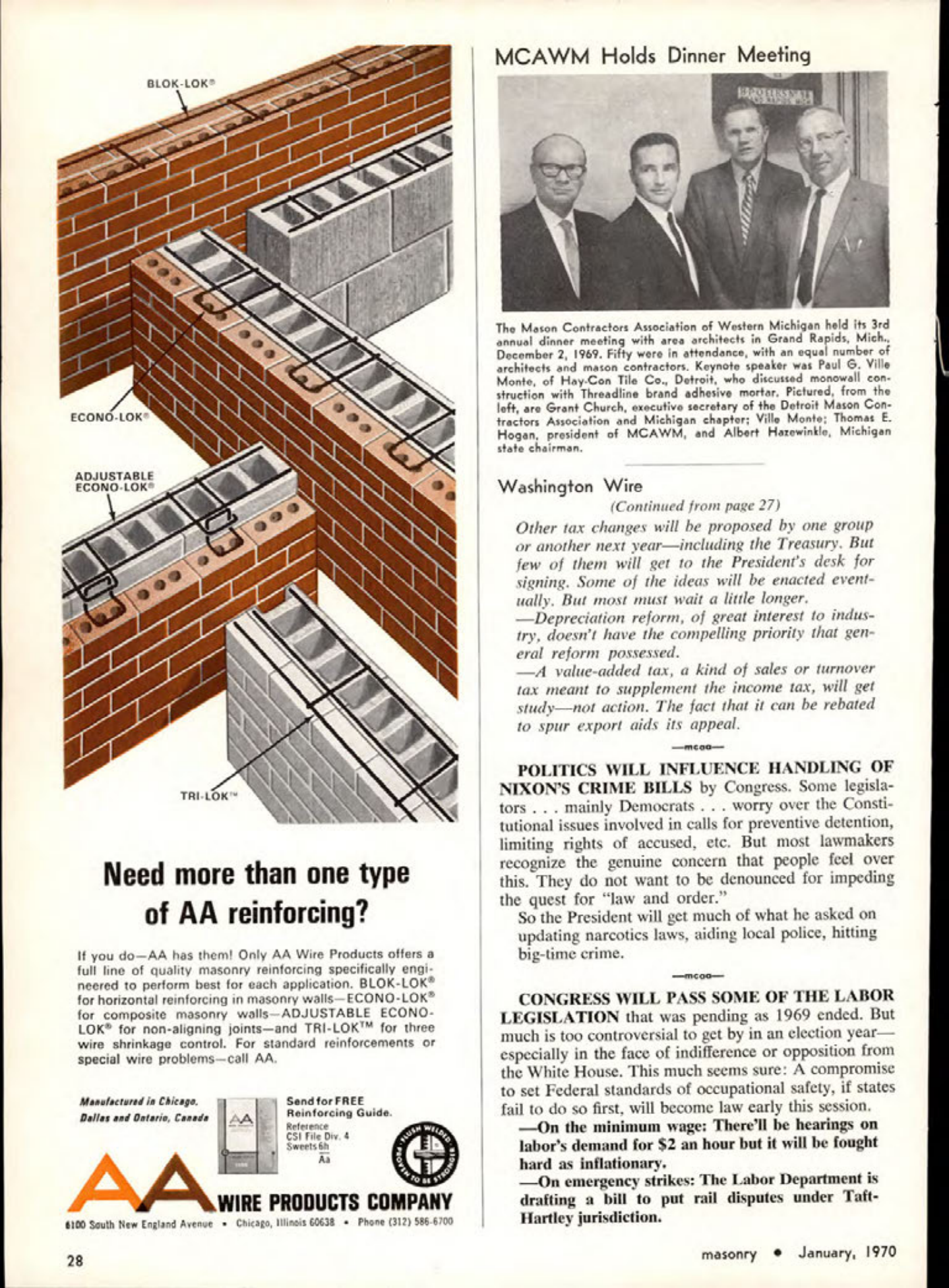 Masonry Magazine January 1970 Page.28