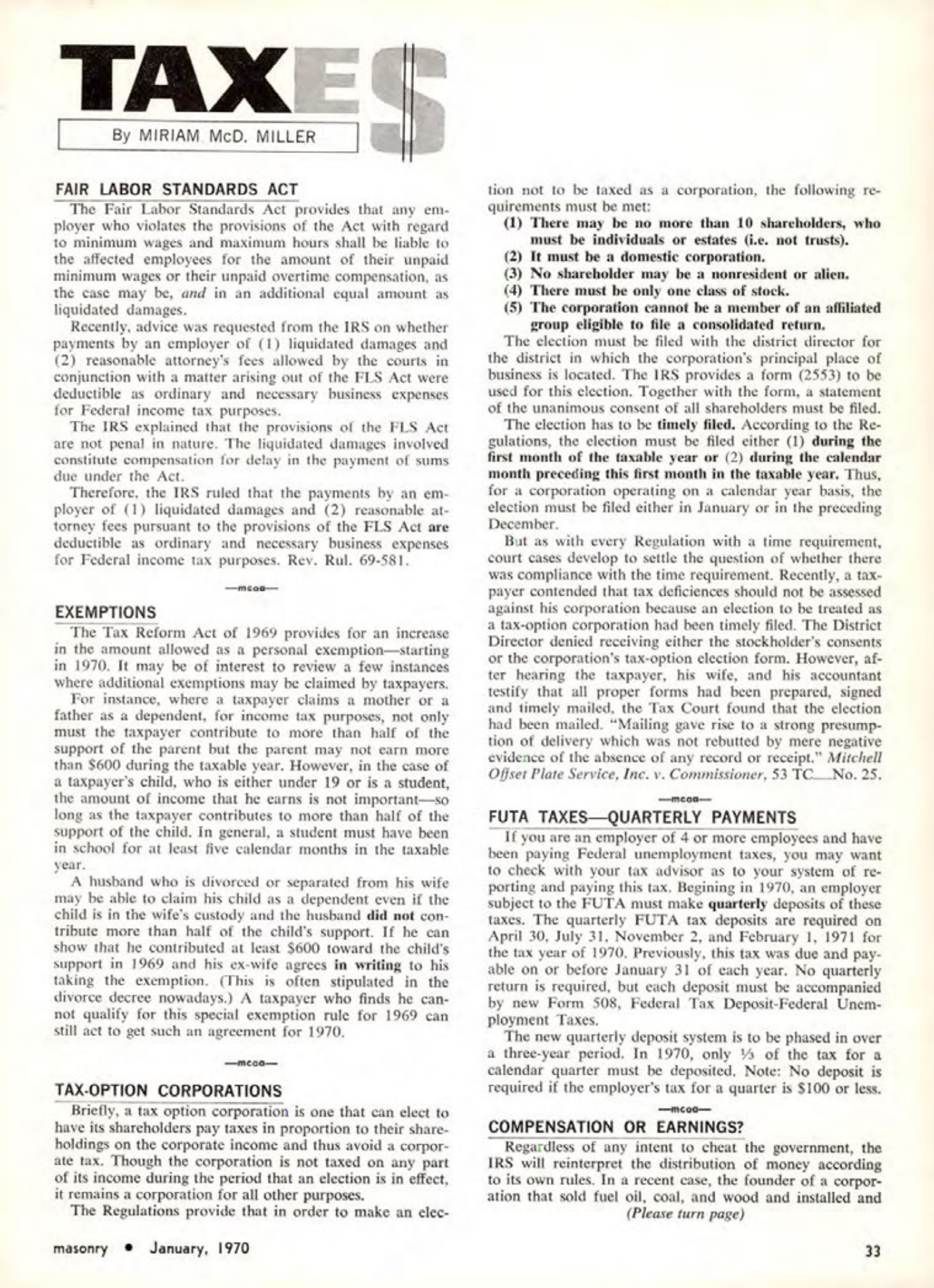Masonry Magazine January 1970 Page. 33