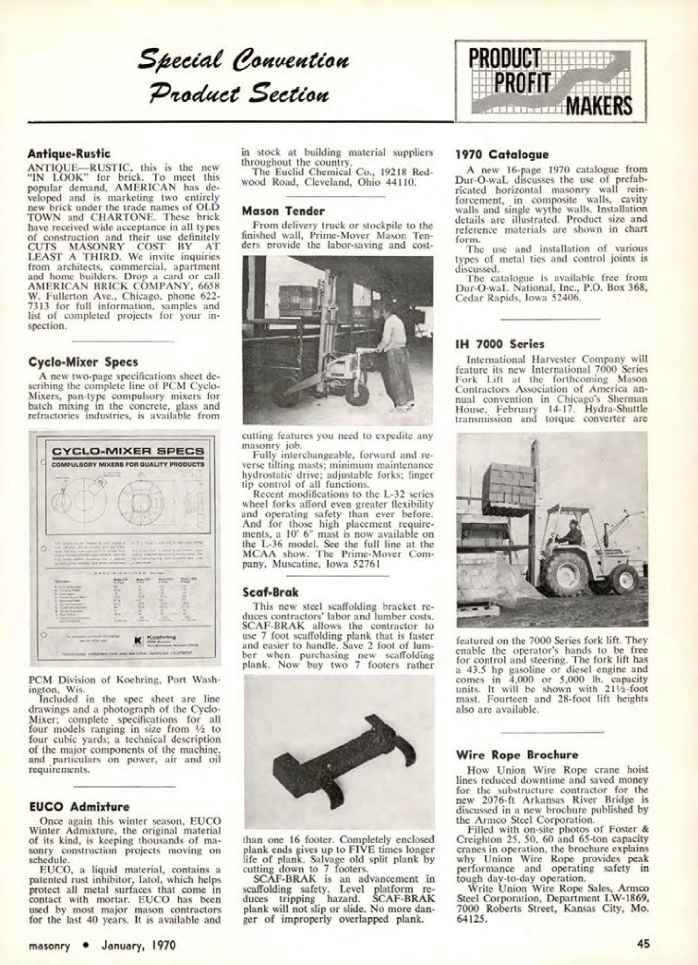 Masonry Magazine January 1970 Page. 45