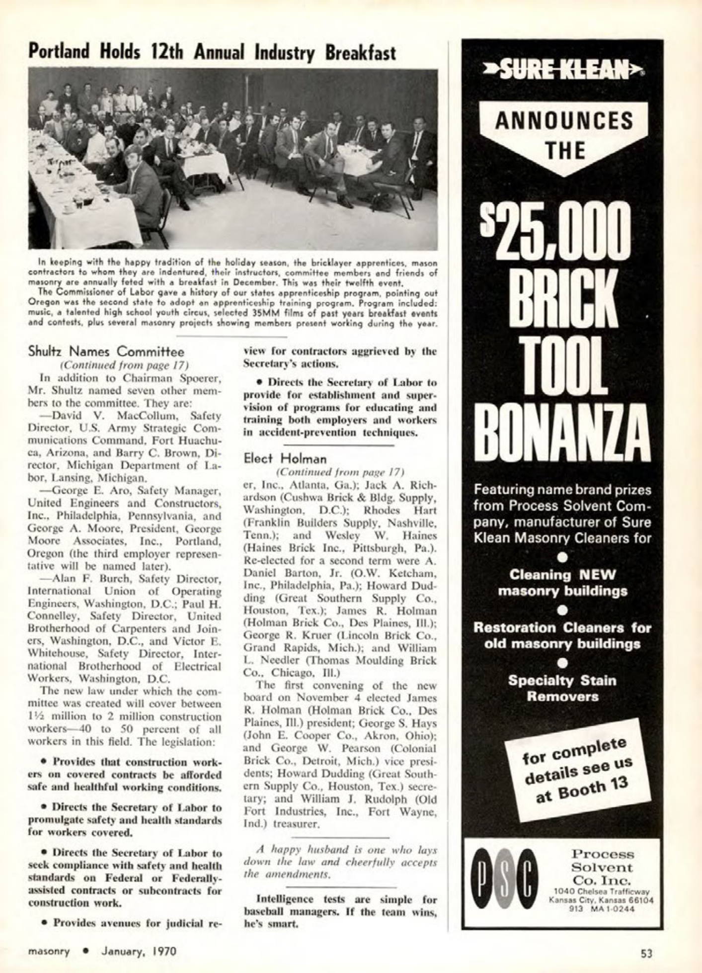 Masonry Magazine January 1970 Page. 53