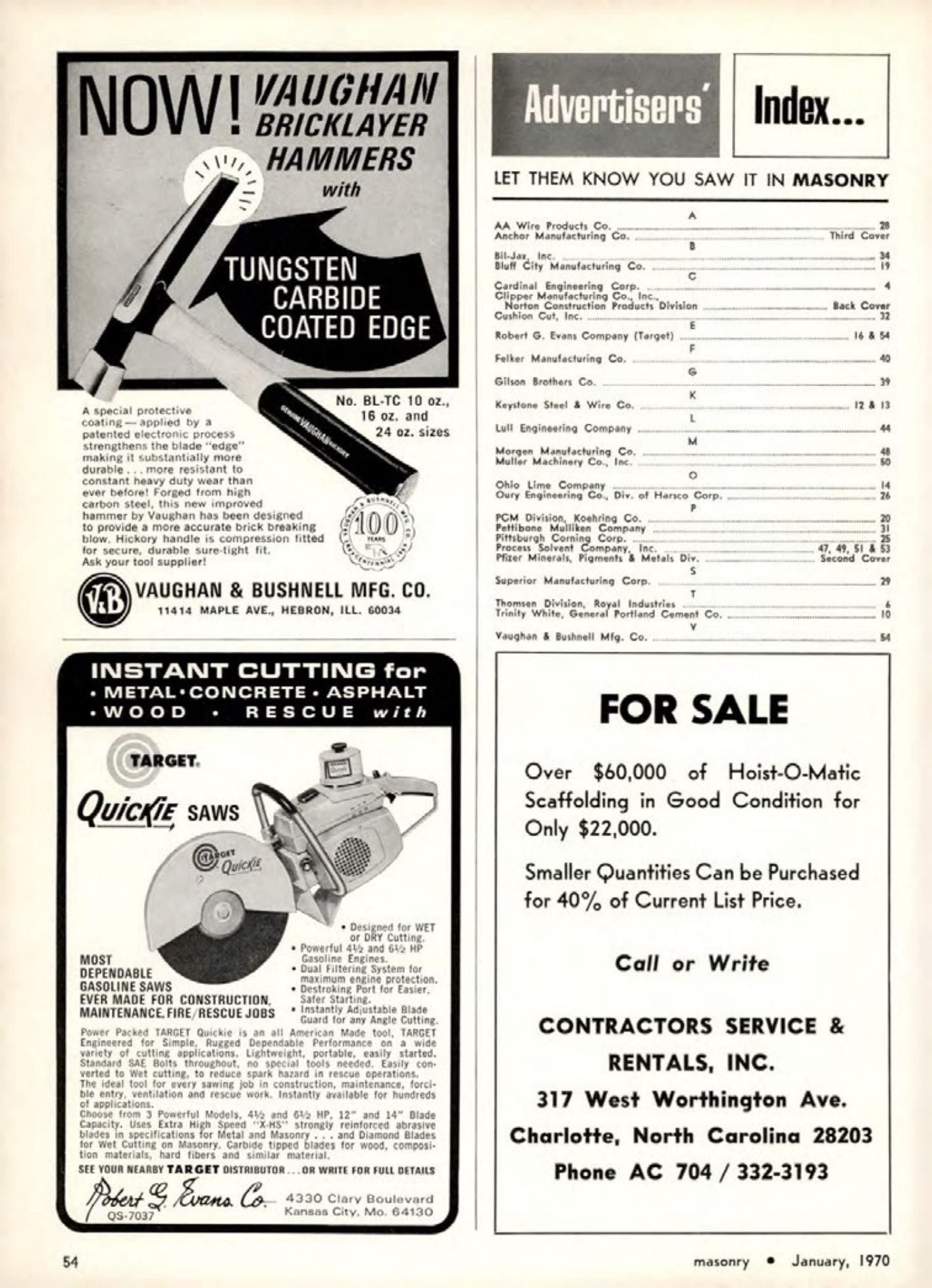 Masonry Magazine January 1970 Page. 54