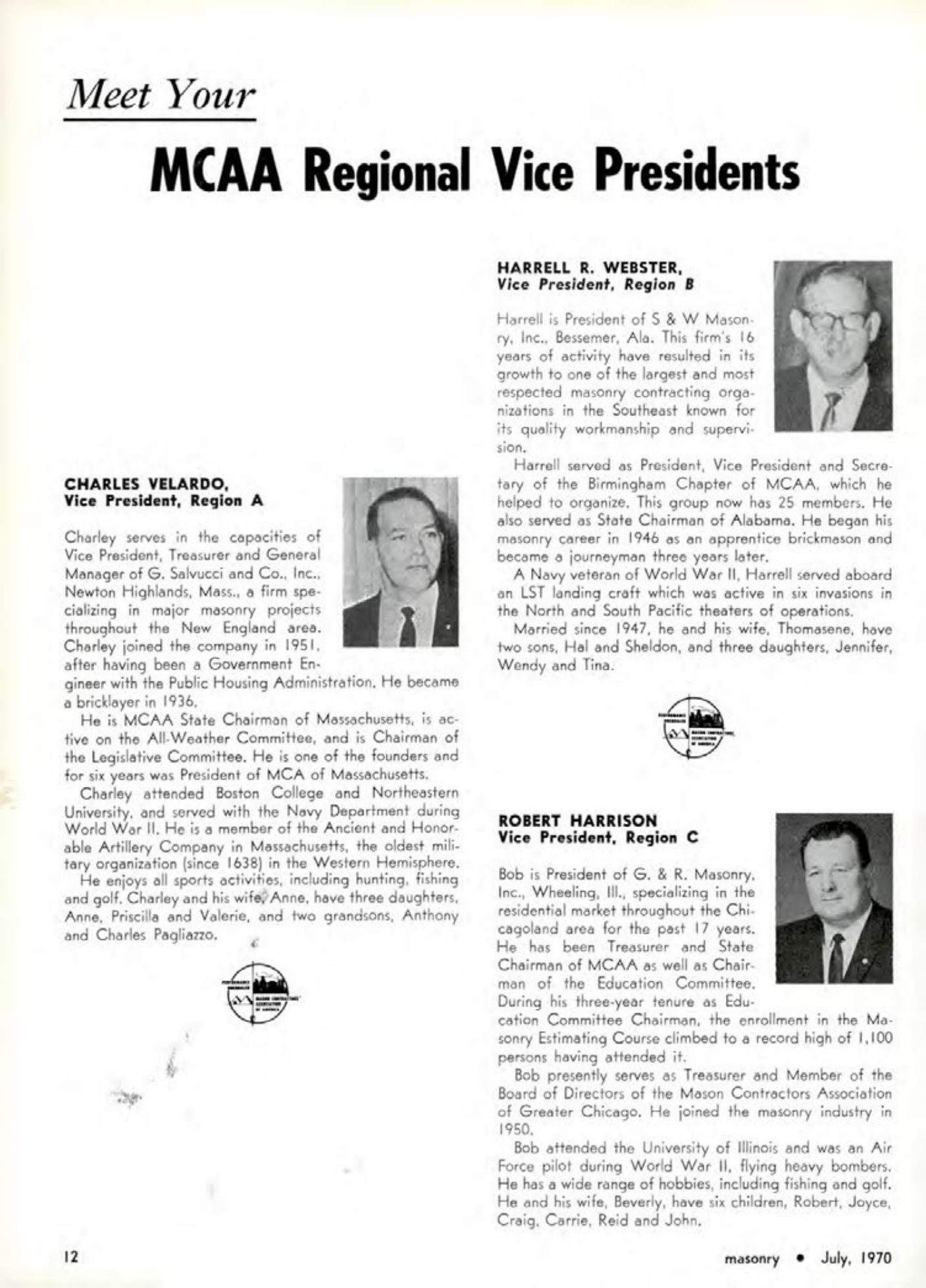 Masonry Magazine July 1970 Page. 12
