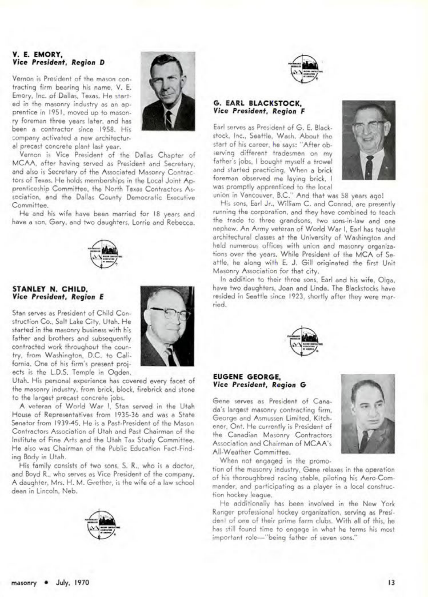 Masonry Magazine July 1970 Page. 13