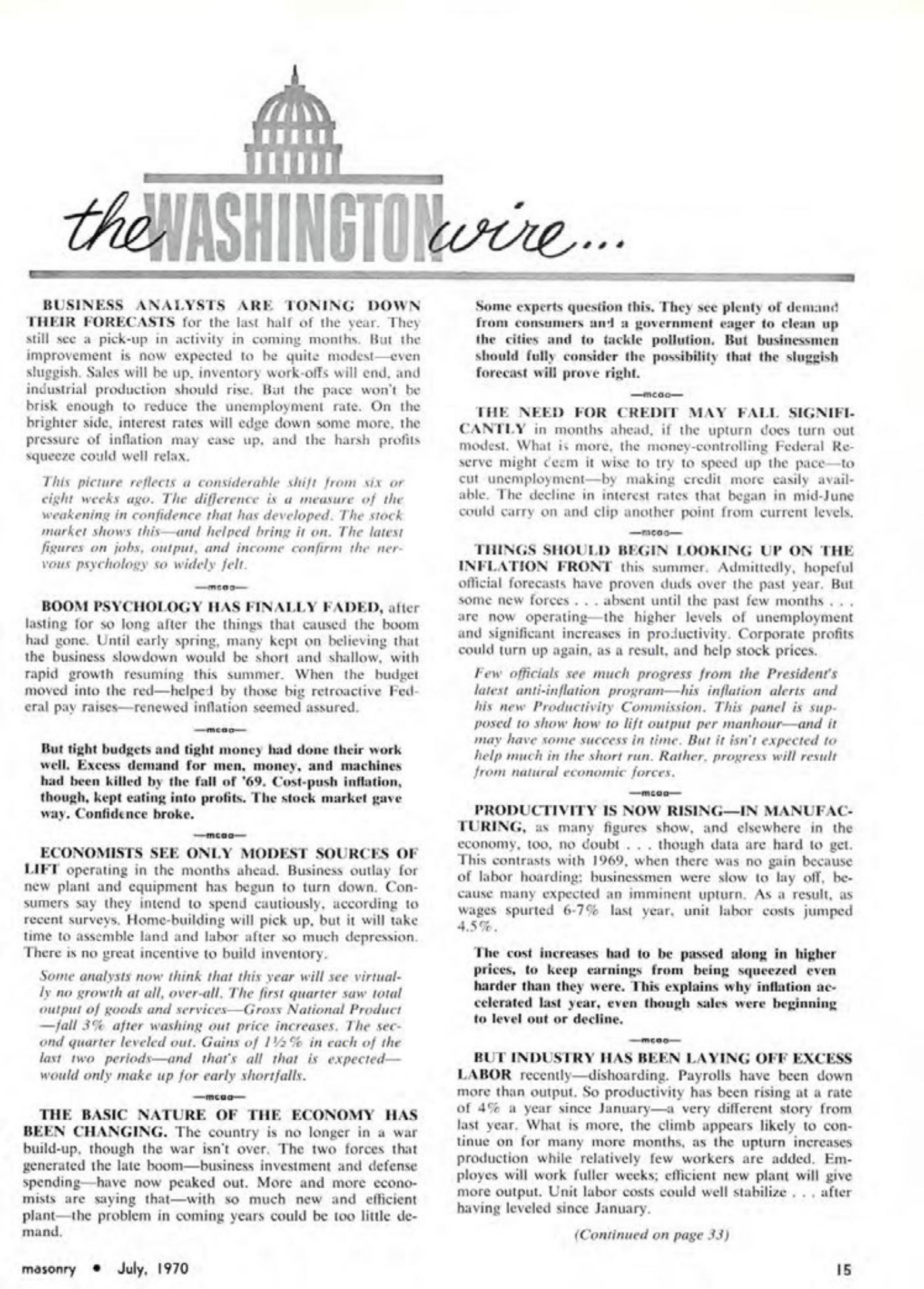 Masonry Magazine July 1970 Page. 15