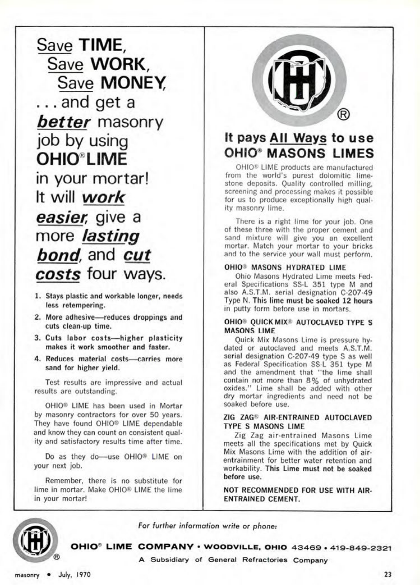 Masonry Magazine July 1970 Page. 23