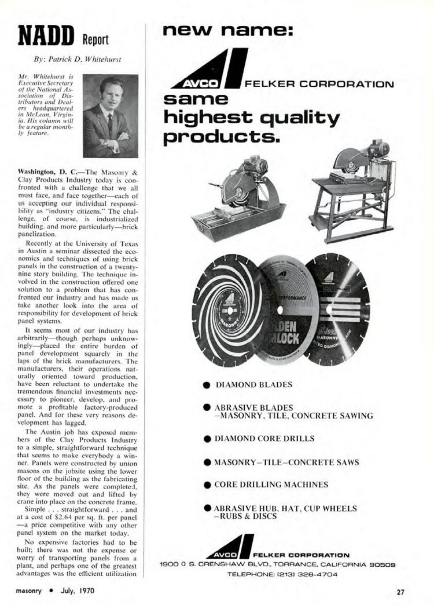 Masonry Magazine July 1970 Page. 27