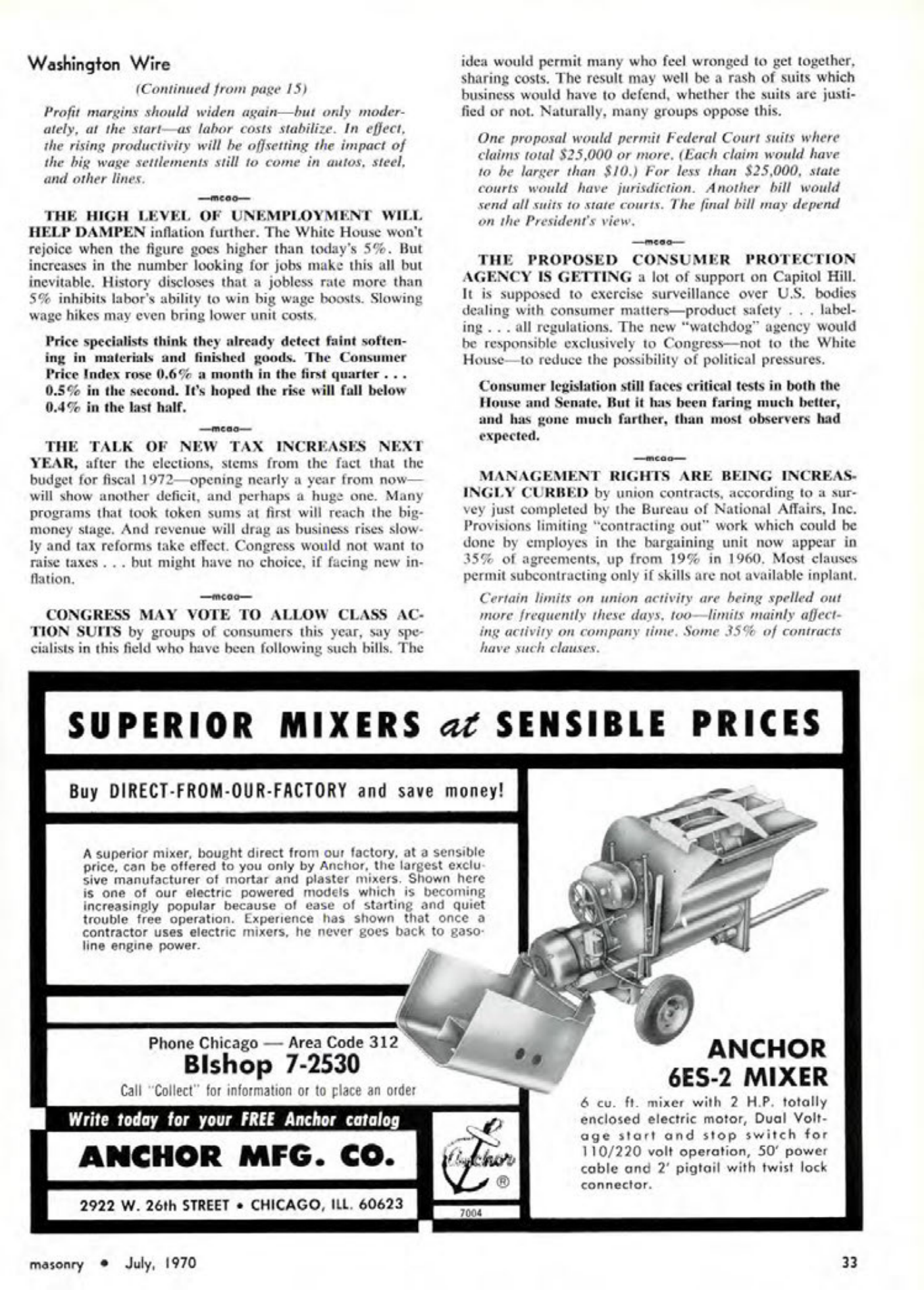 Masonry Magazine July 1970 Page. 33
