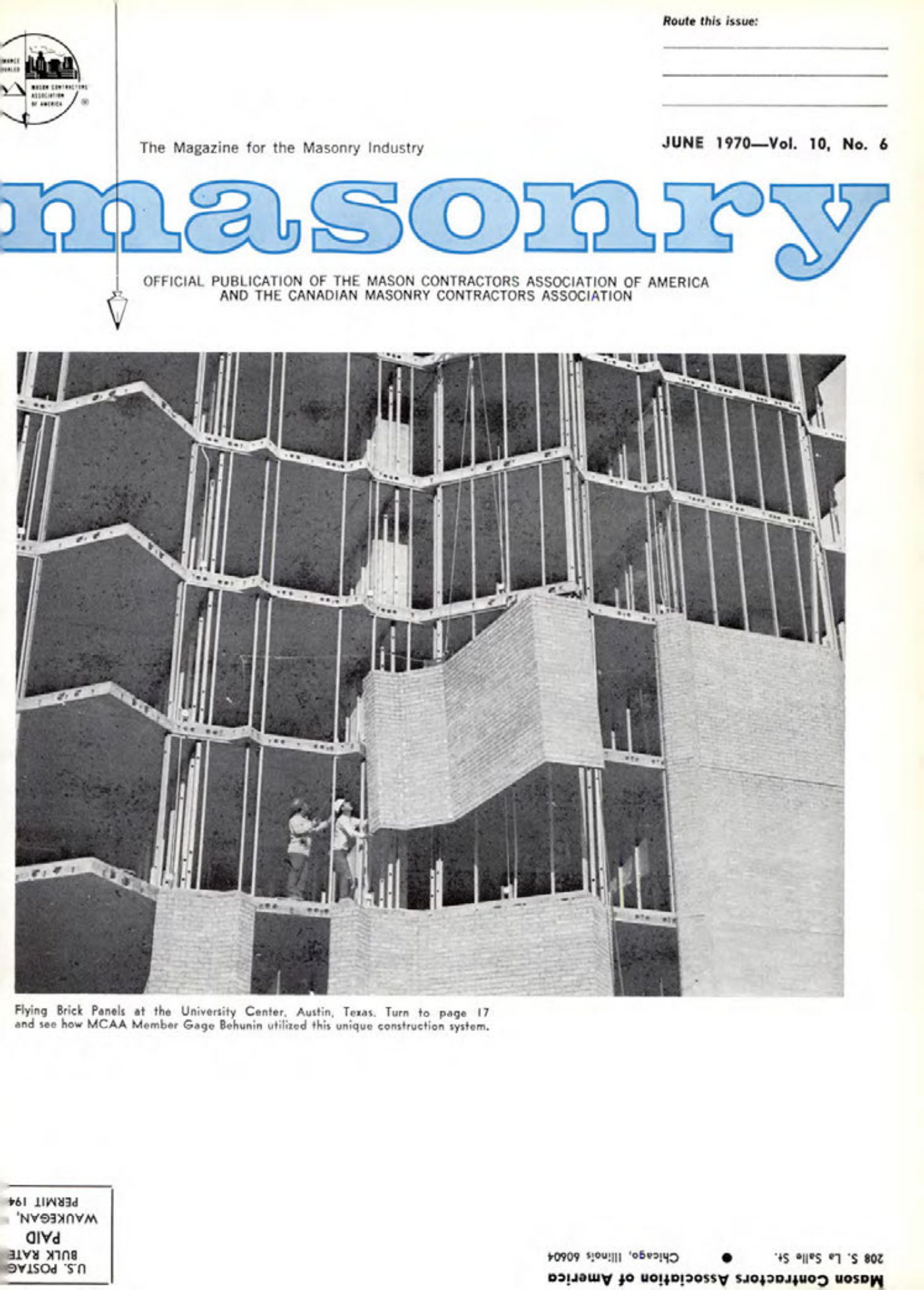Masonry Magazine June 1970 Page. 1