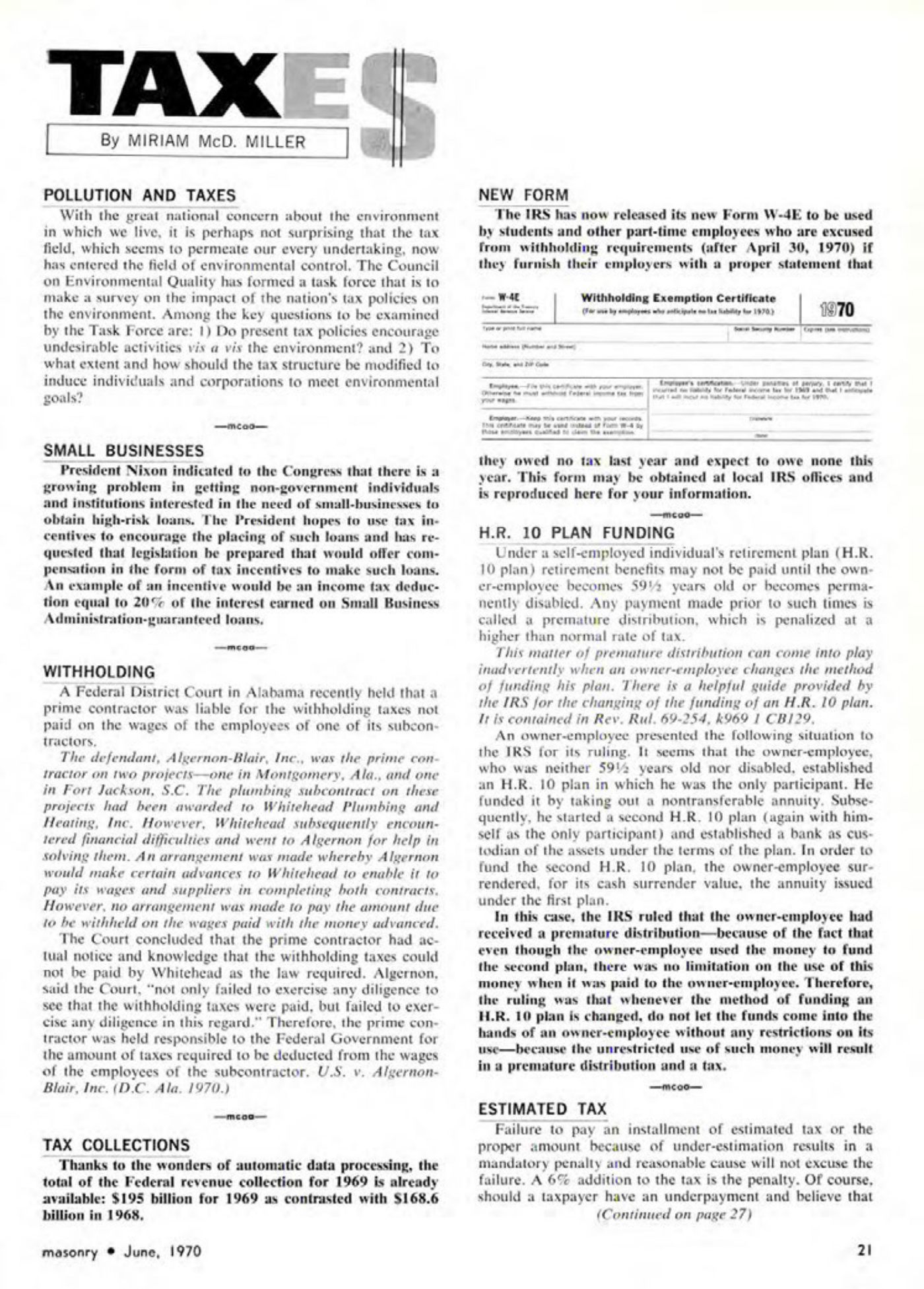 Masonry Magazine June 1970 Page. 19
