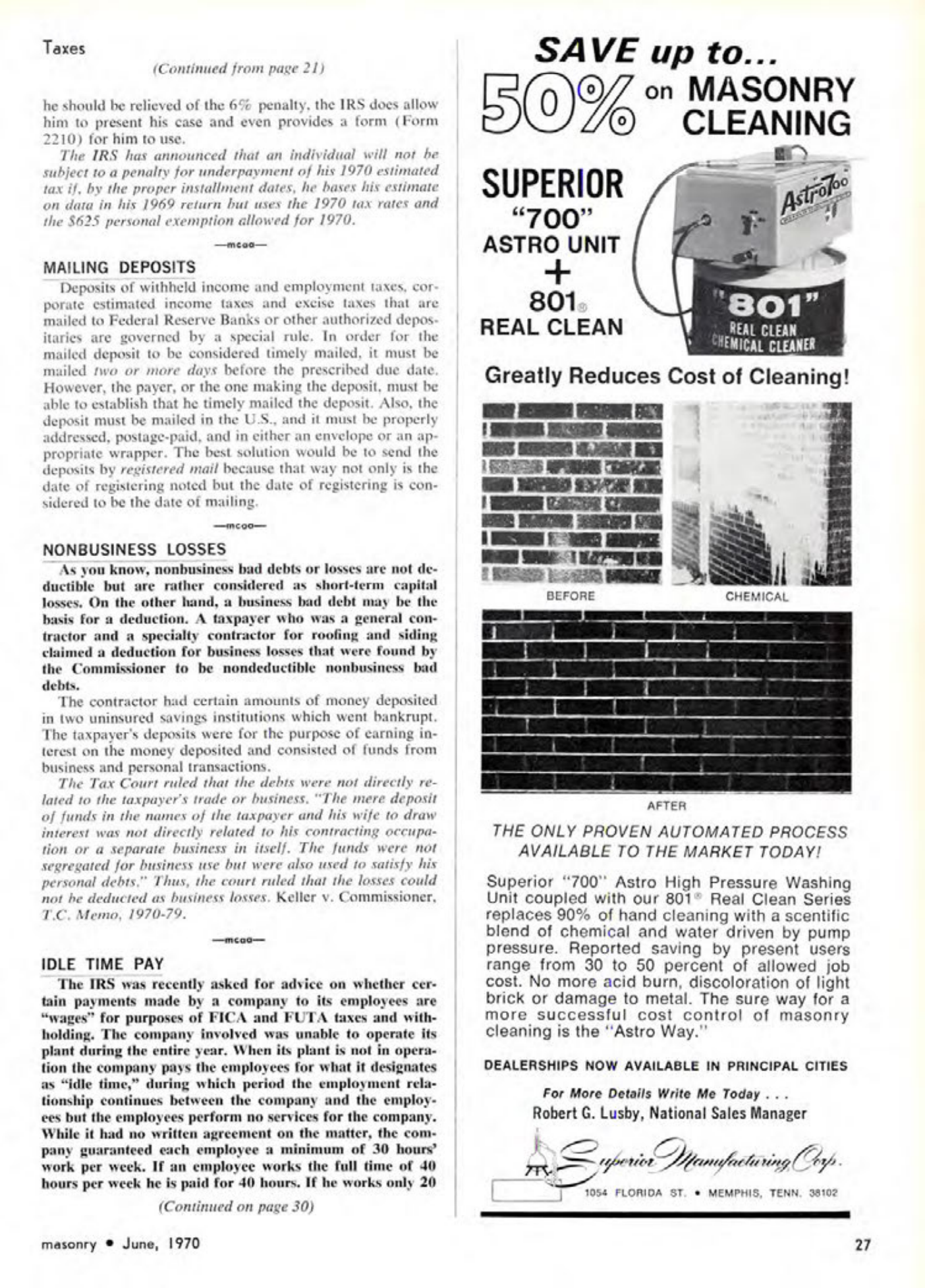 Masonry Magazine June 1970 Page. 25