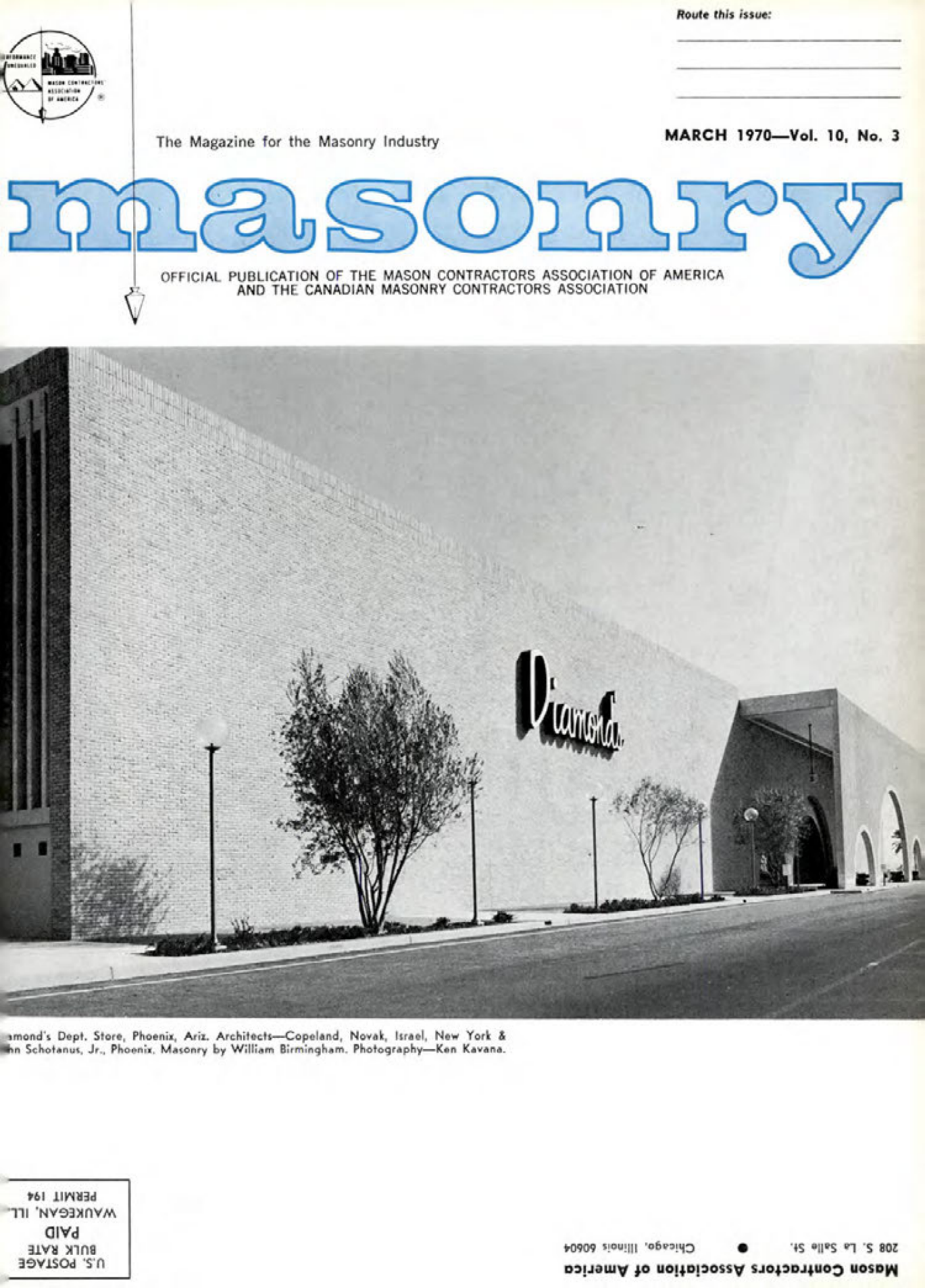 Masonry Magazine March 1970 Page. 1