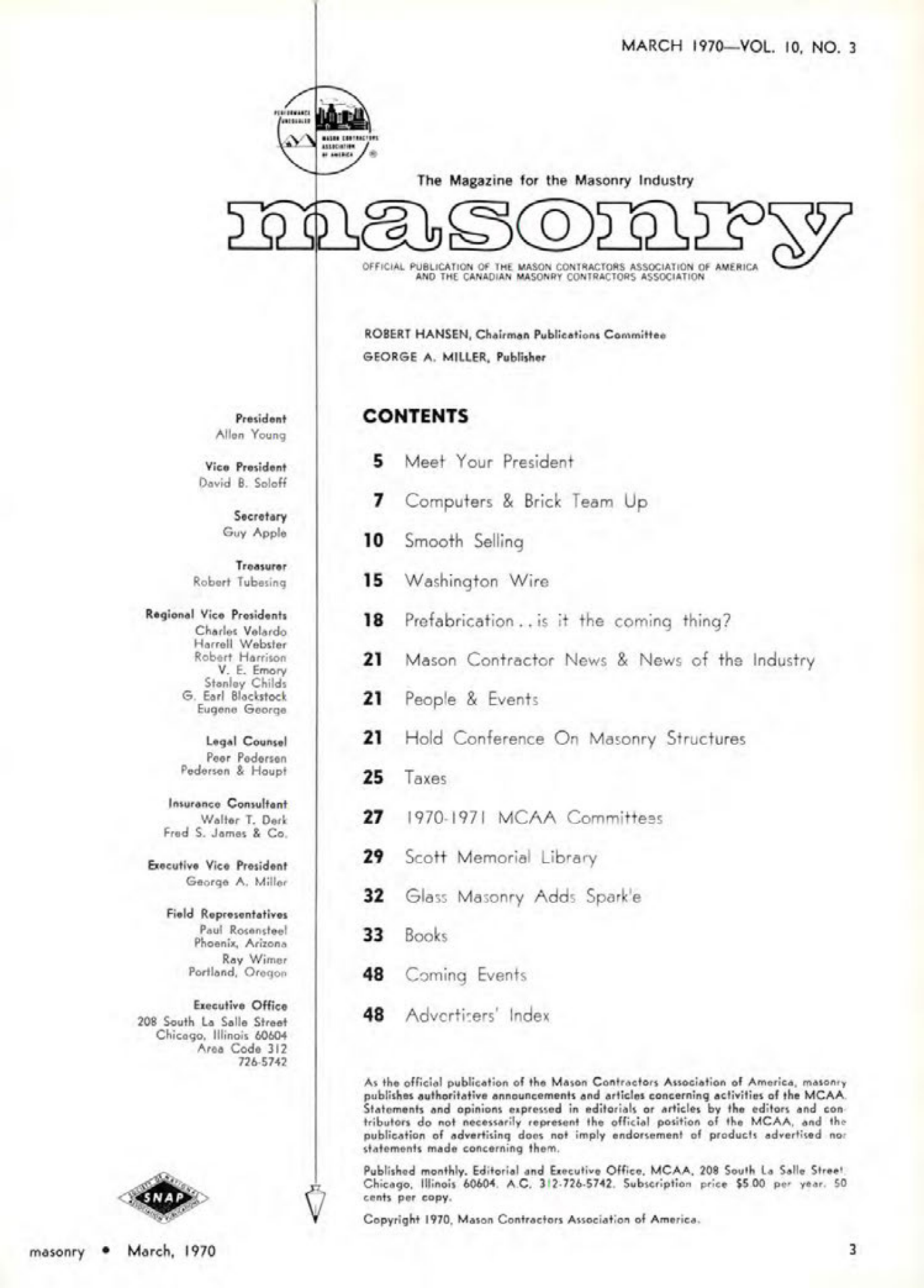 Masonry Magazine March 1970 Page. 3