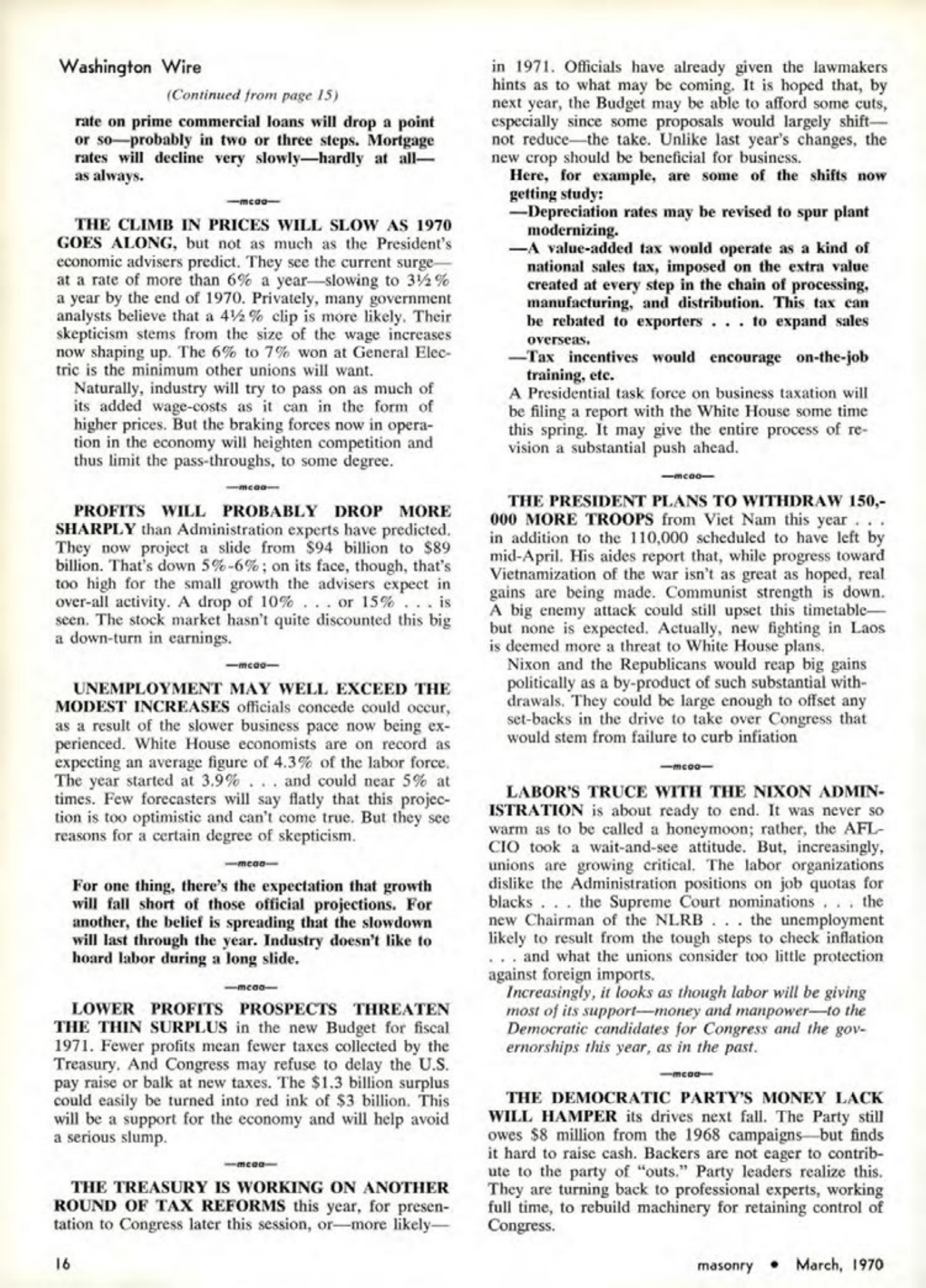 Masonry Magazine March 1970 Page. 16