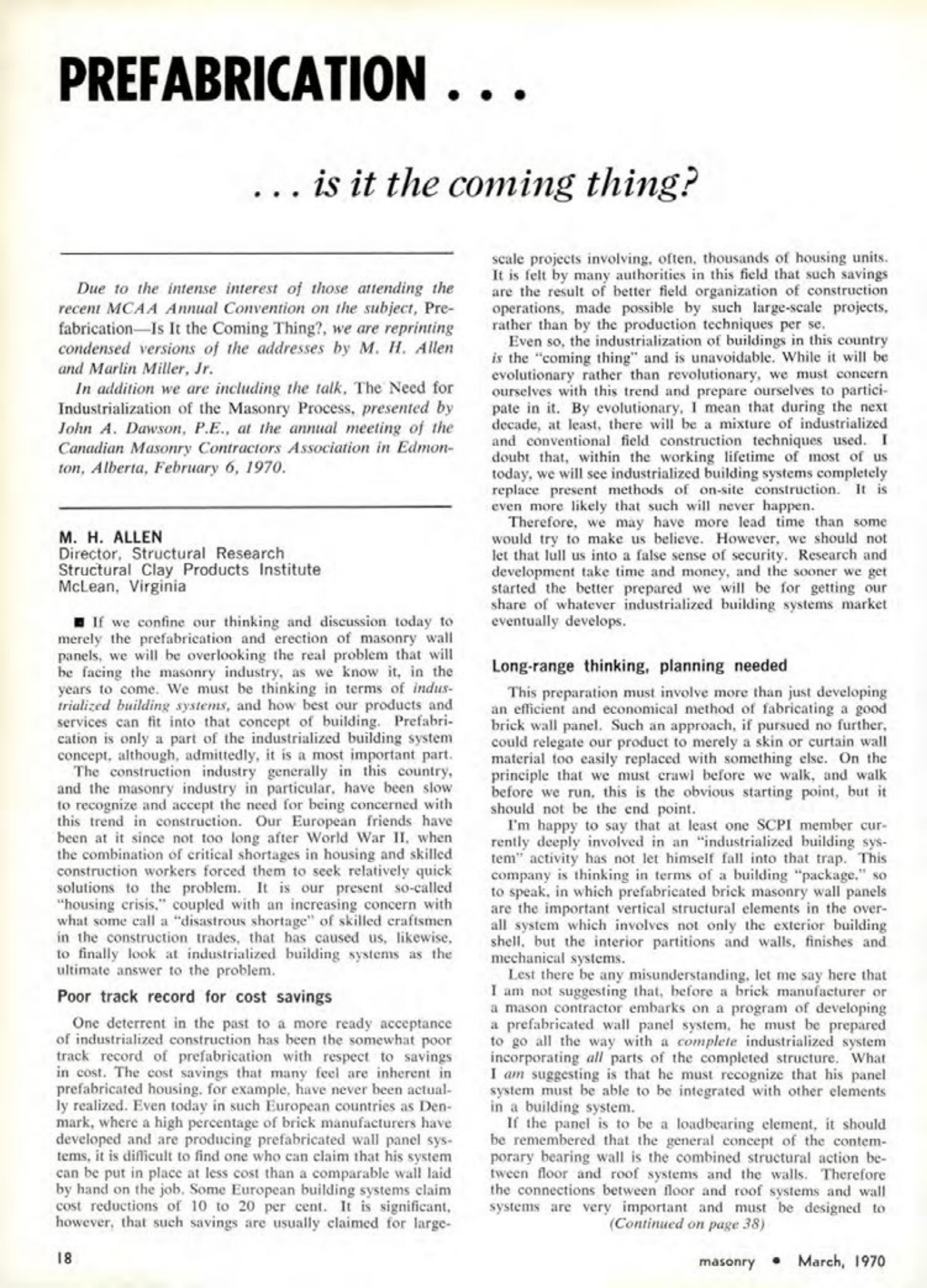 Masonry Magazine March 1970 Page. 18
