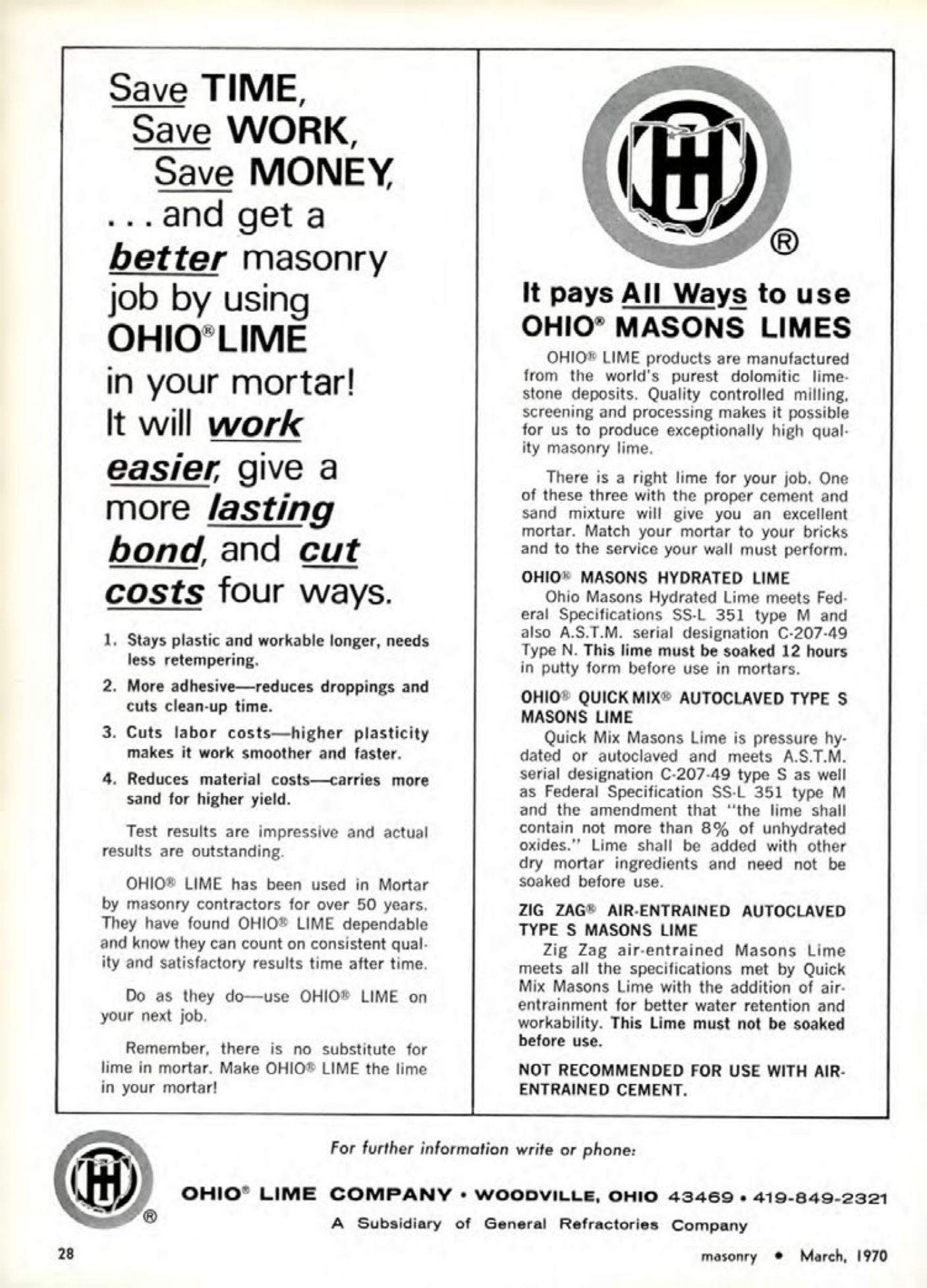 Masonry Magazine March 1970 Page. 28