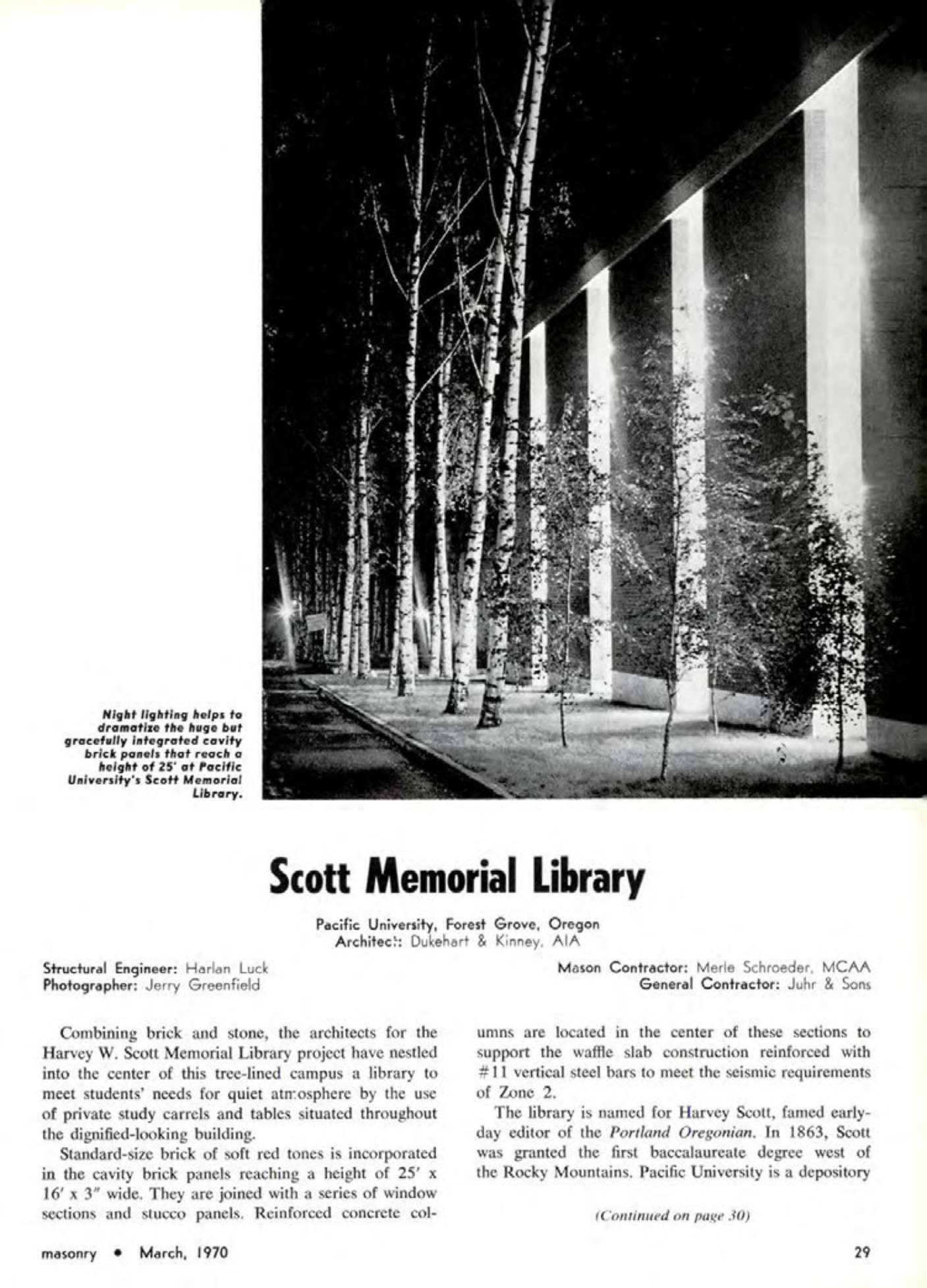 Masonry Magazine March 1970 Page. 29