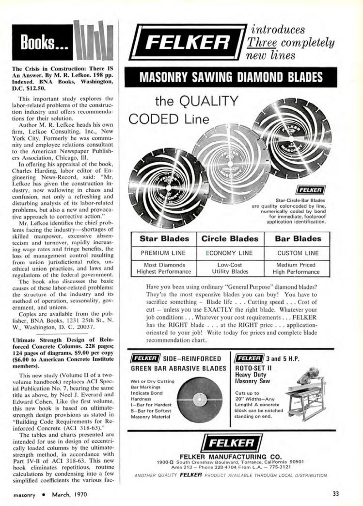 Masonry Magazine March 1970 Page. 33