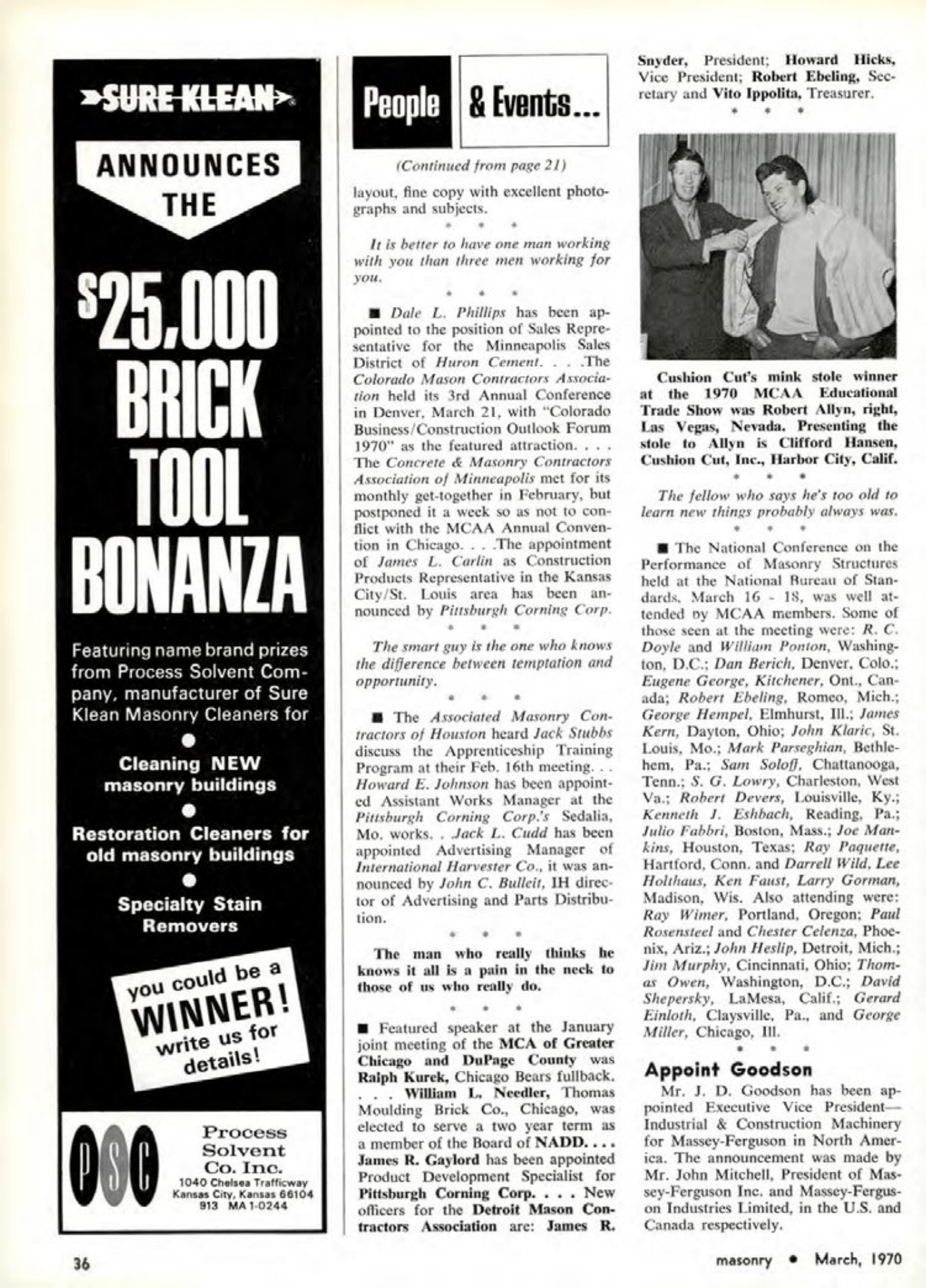 Masonry Magazine March 1970 Page. 36
