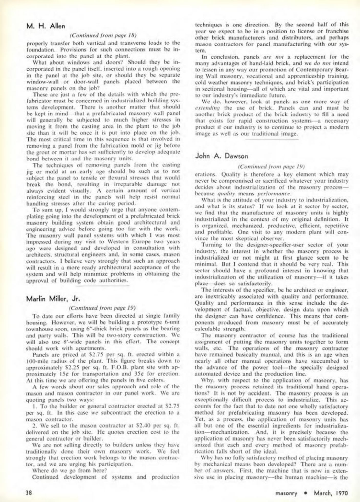 Masonry Magazine March 1970 Page. 38