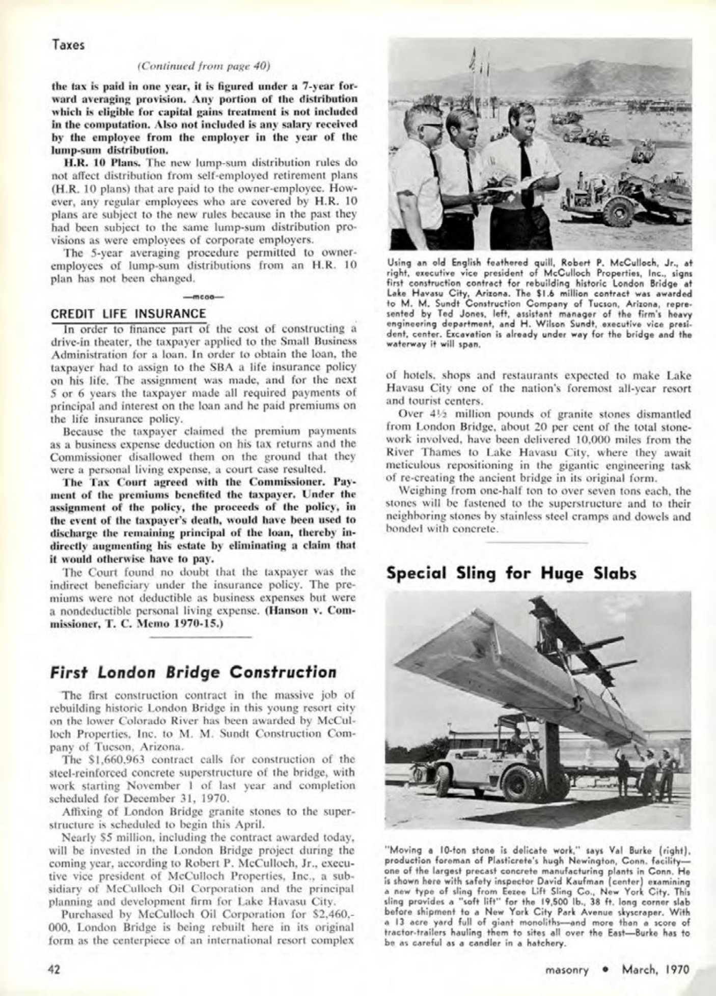 Masonry Magazine March 1970 Page. 42