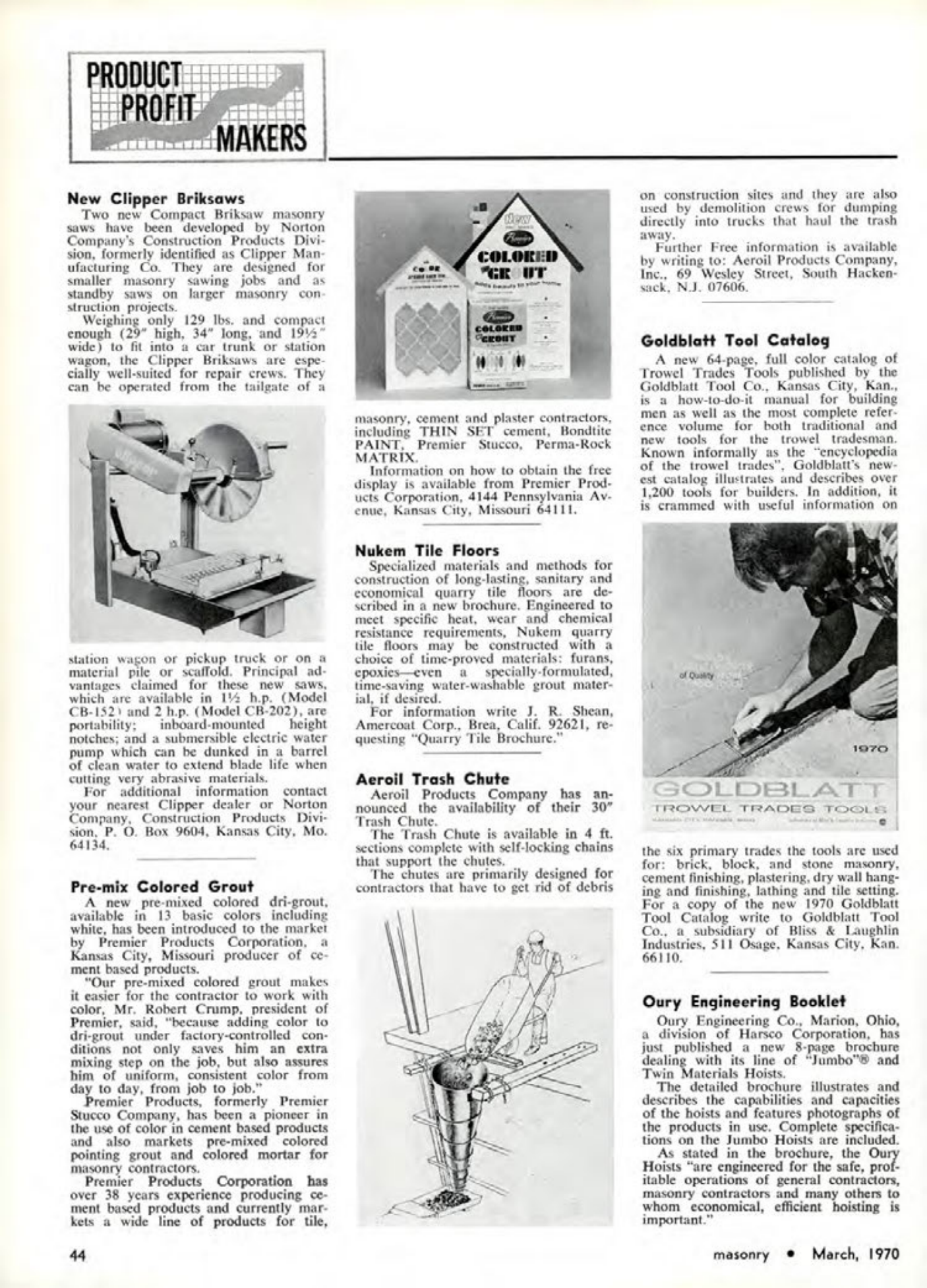 Masonry Magazine March 1970 Page. 44