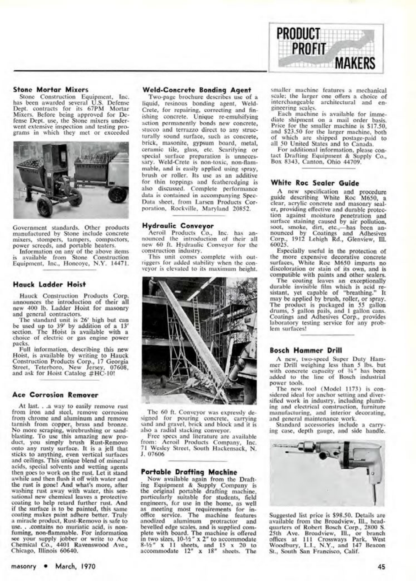 Masonry Magazine March 1970 Page. 45