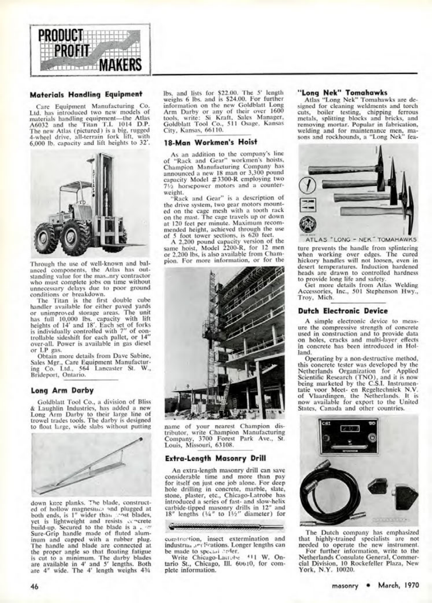 Masonry Magazine March 1970 Page. 46