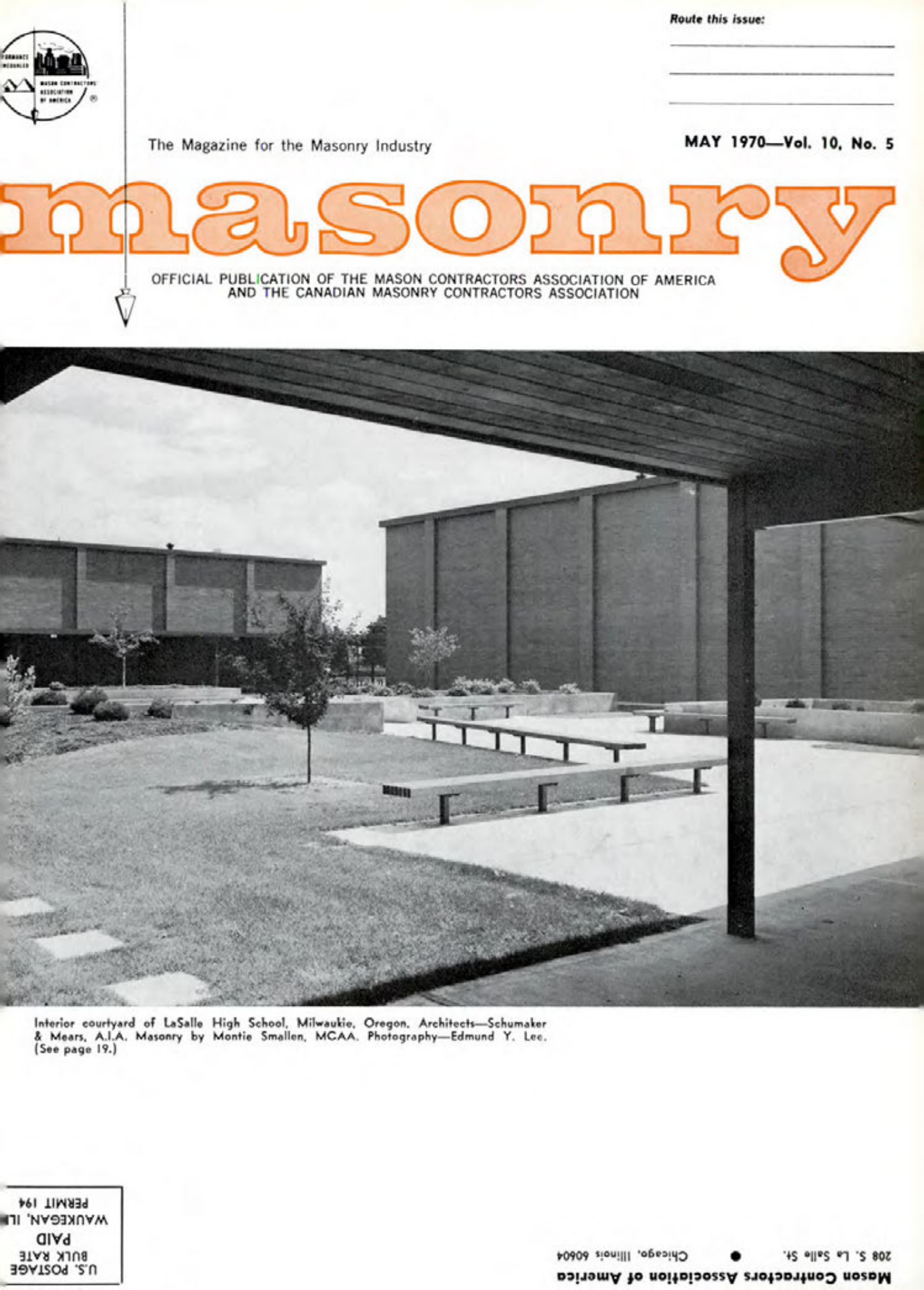 Masonry Magazine May 1970 Page. 1