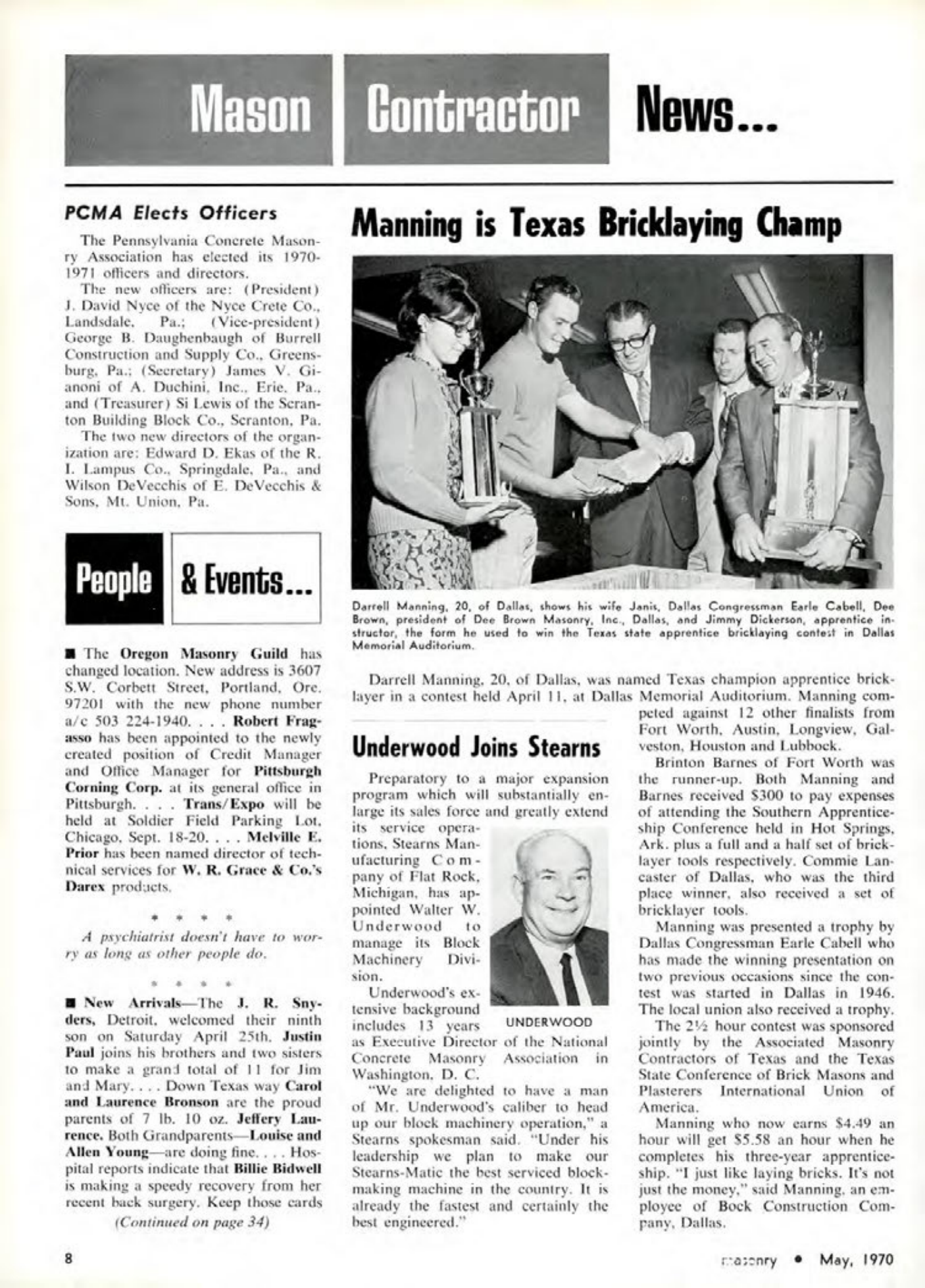 Masonry Magazine May 1970 Page. 8