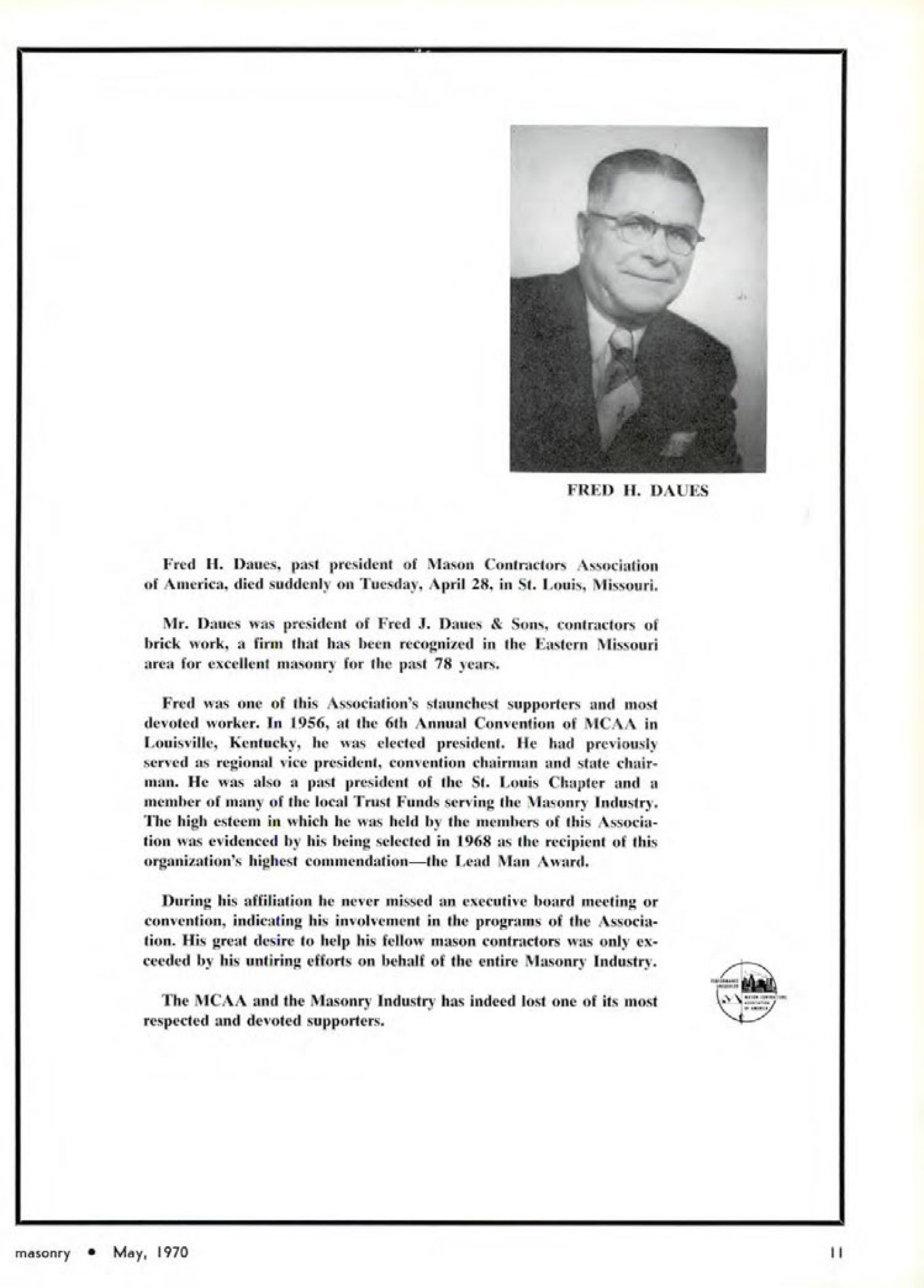 Masonry Magazine May 1970 Page. 11