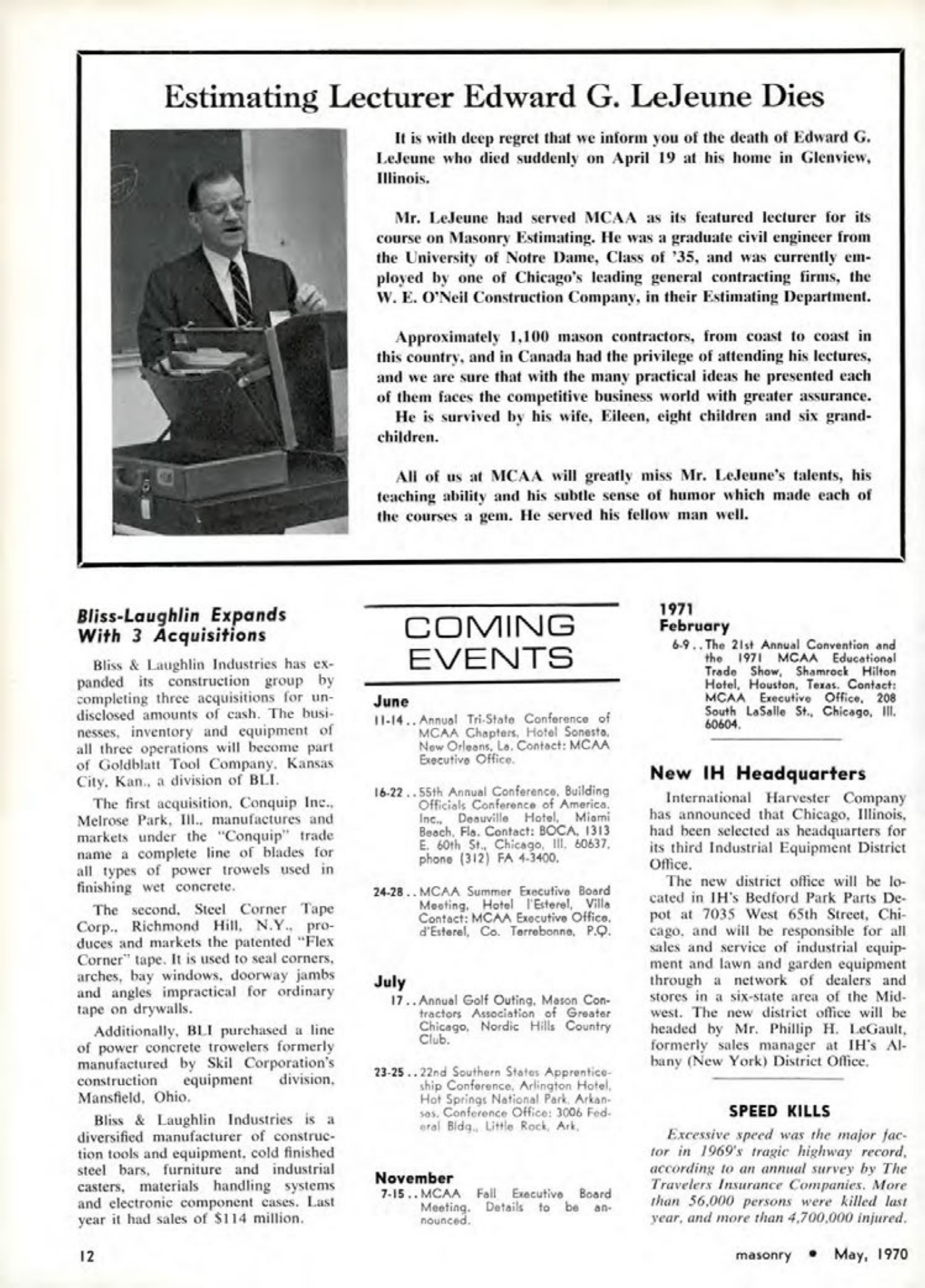 Masonry Magazine May 1970 Page. 12