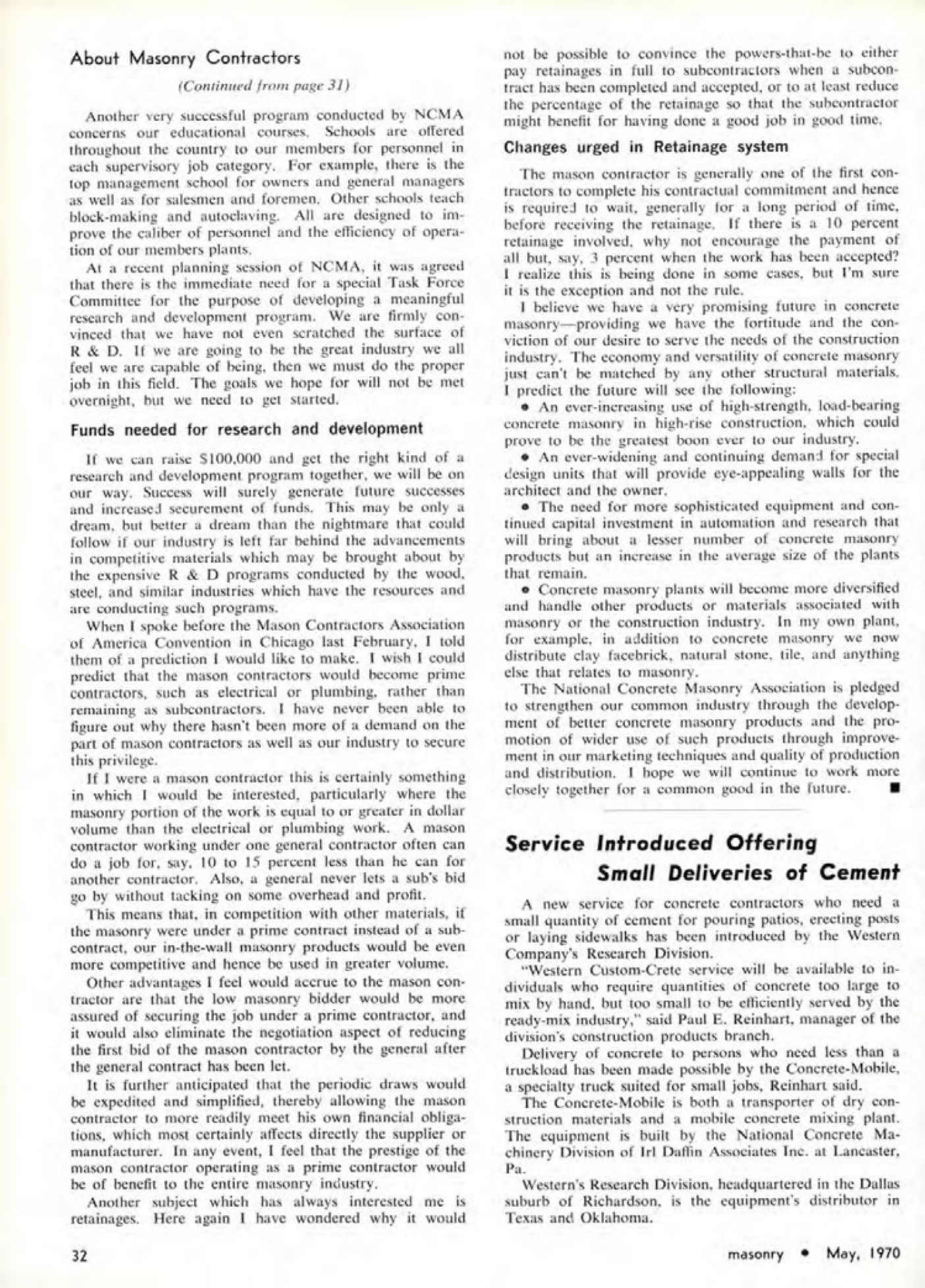 Masonry Magazine May 1970 Page. 32