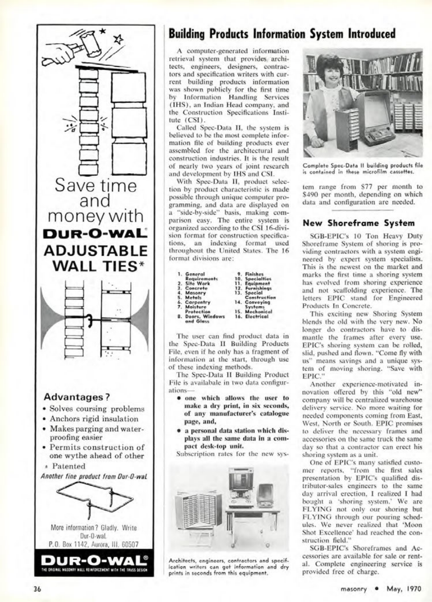 Masonry Magazine May 1970 Page. 36