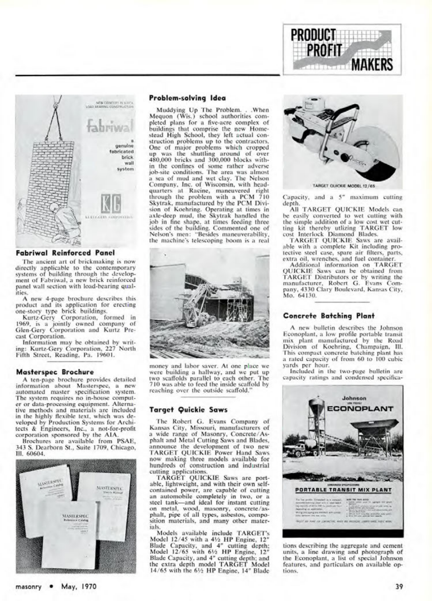 Masonry Magazine May 1970 Page. 39