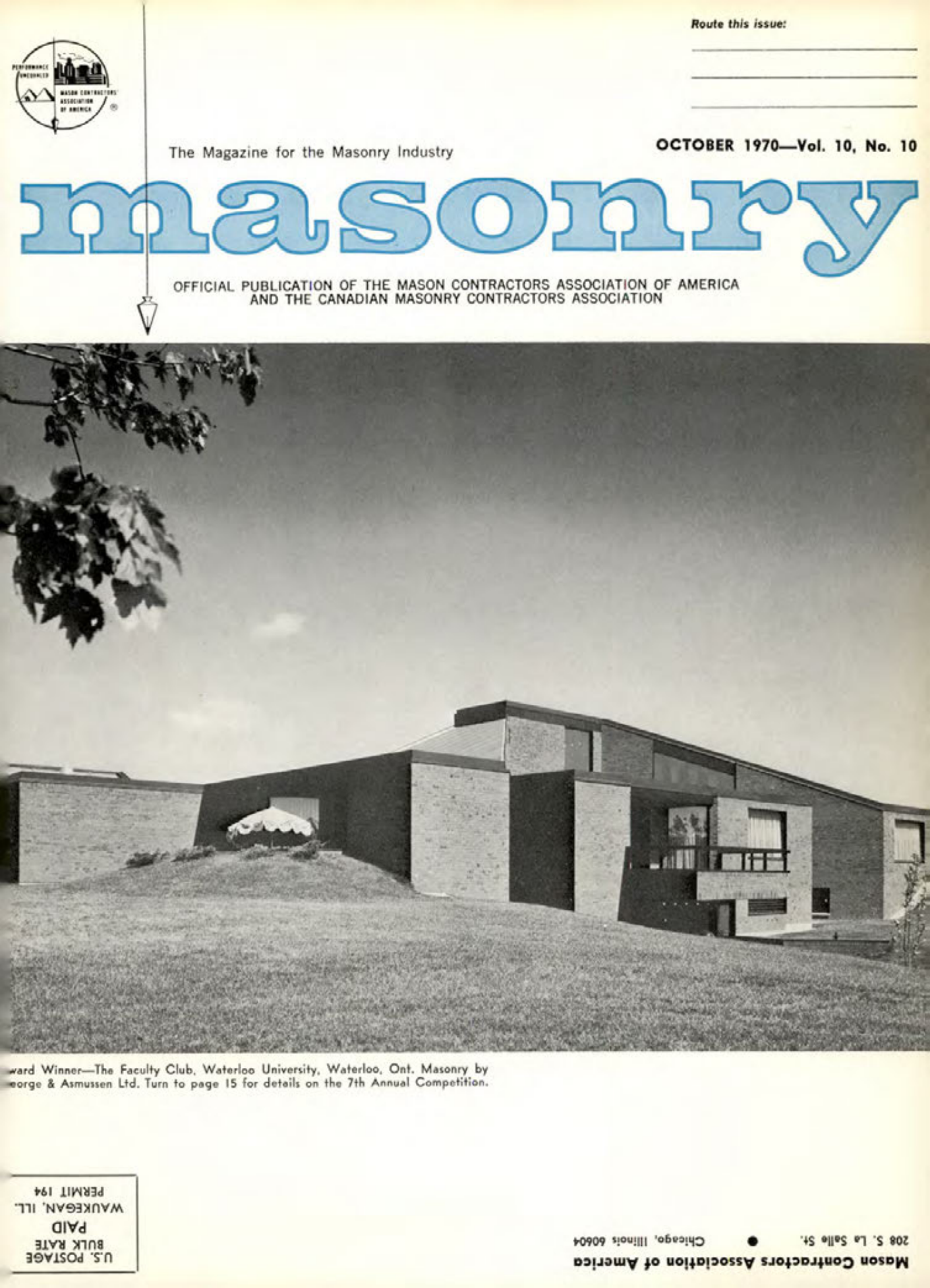 Masonry Magazine October 1970 Page. 1