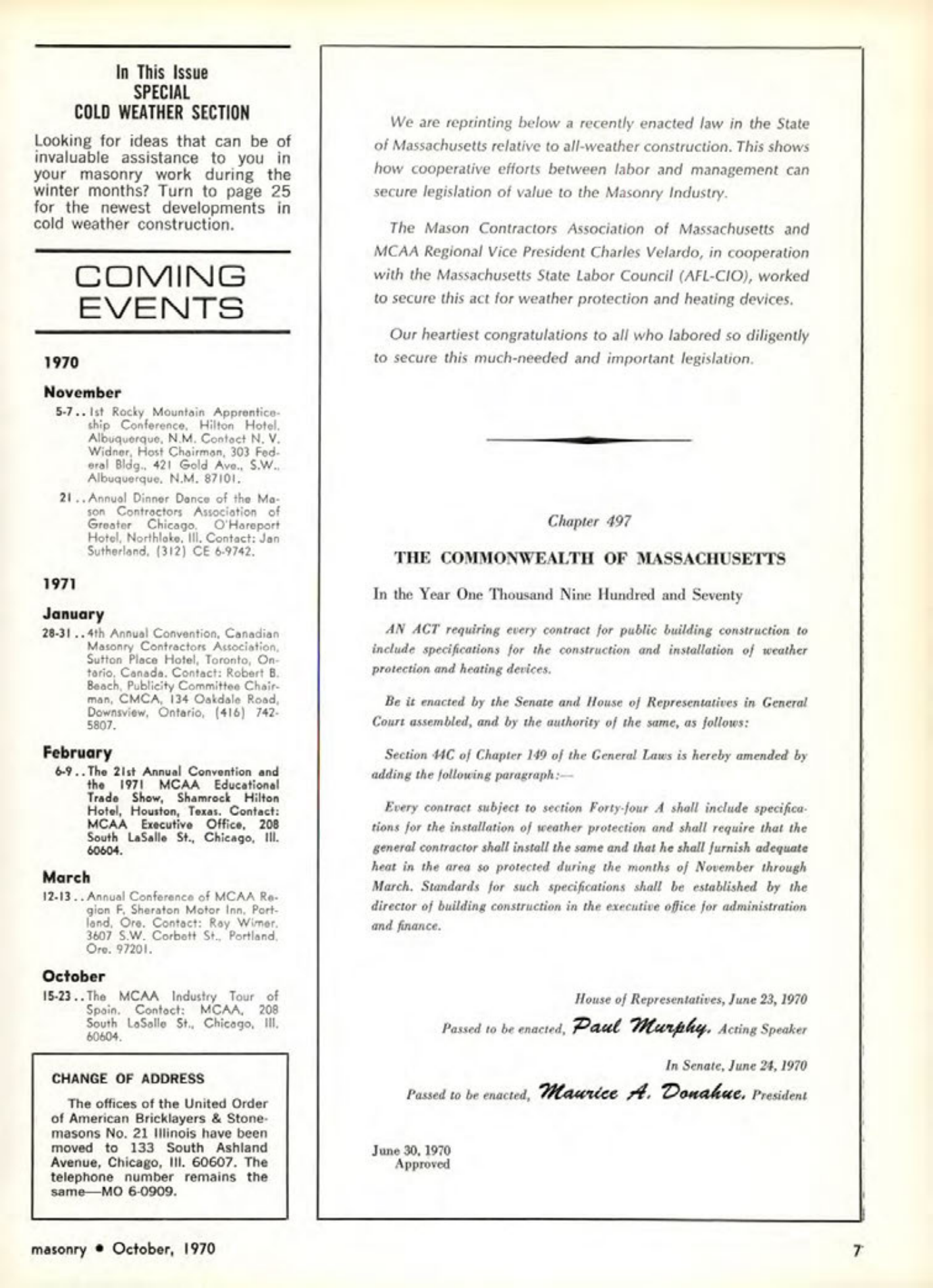 Masonry Magazine October 1970 Page. 7