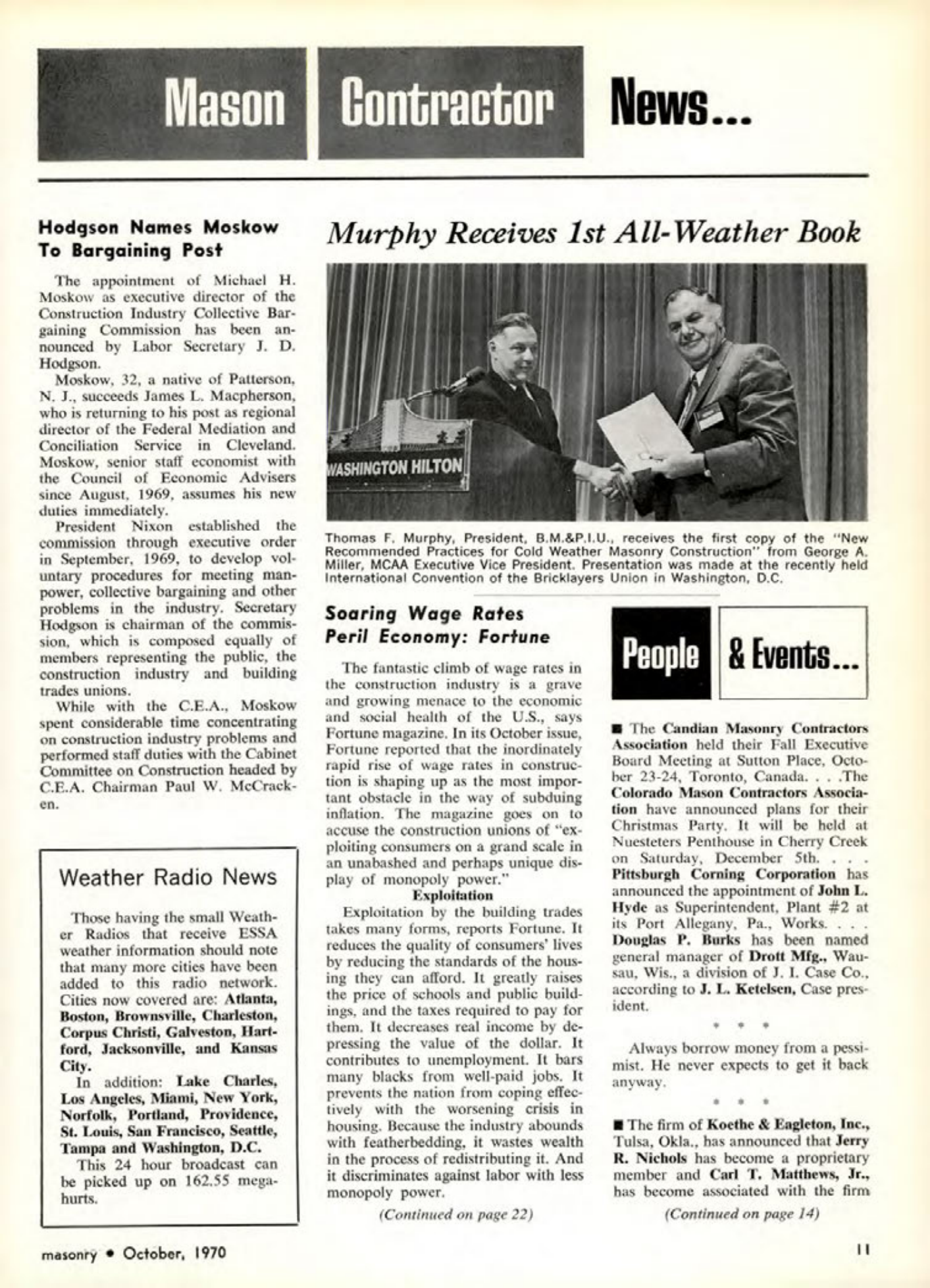 Masonry Magazine October 1970 Page. 11